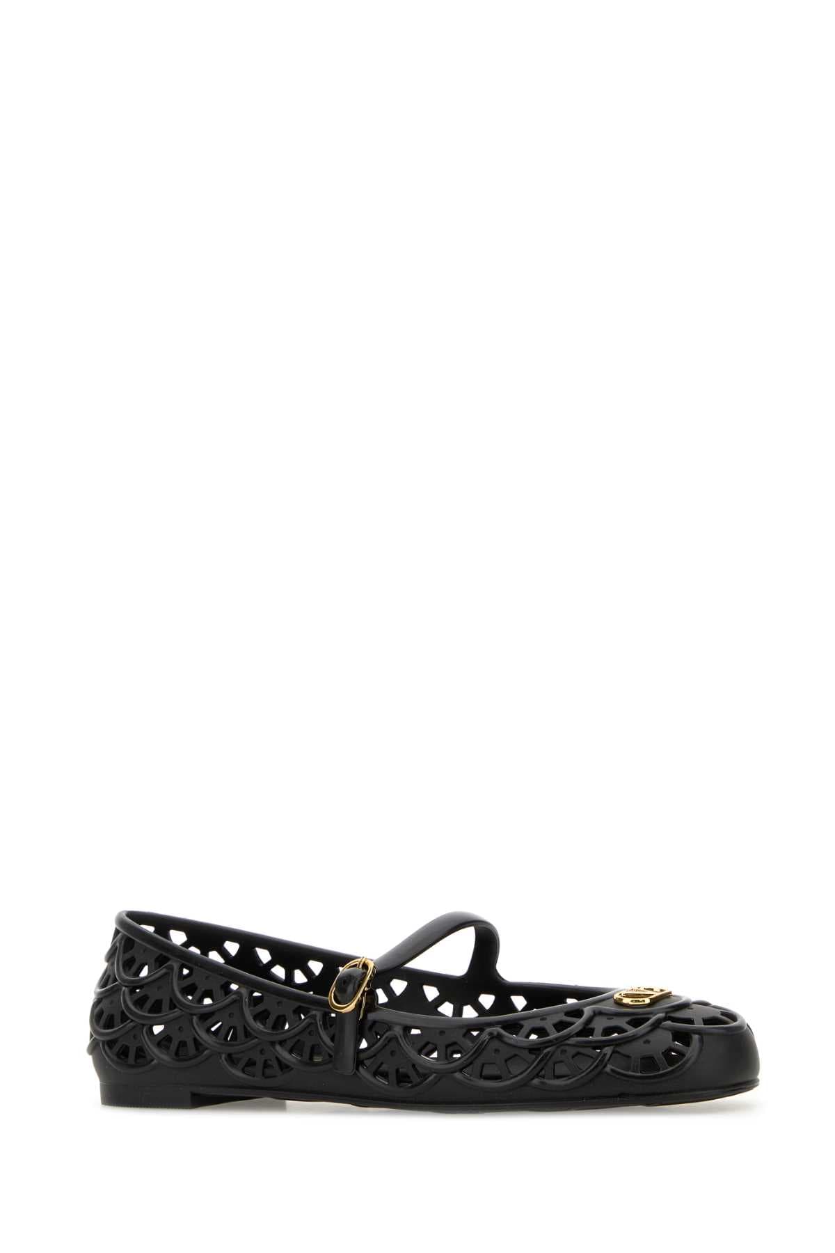 Black rubber VLogo Signature ballerinas - мініатюра 2