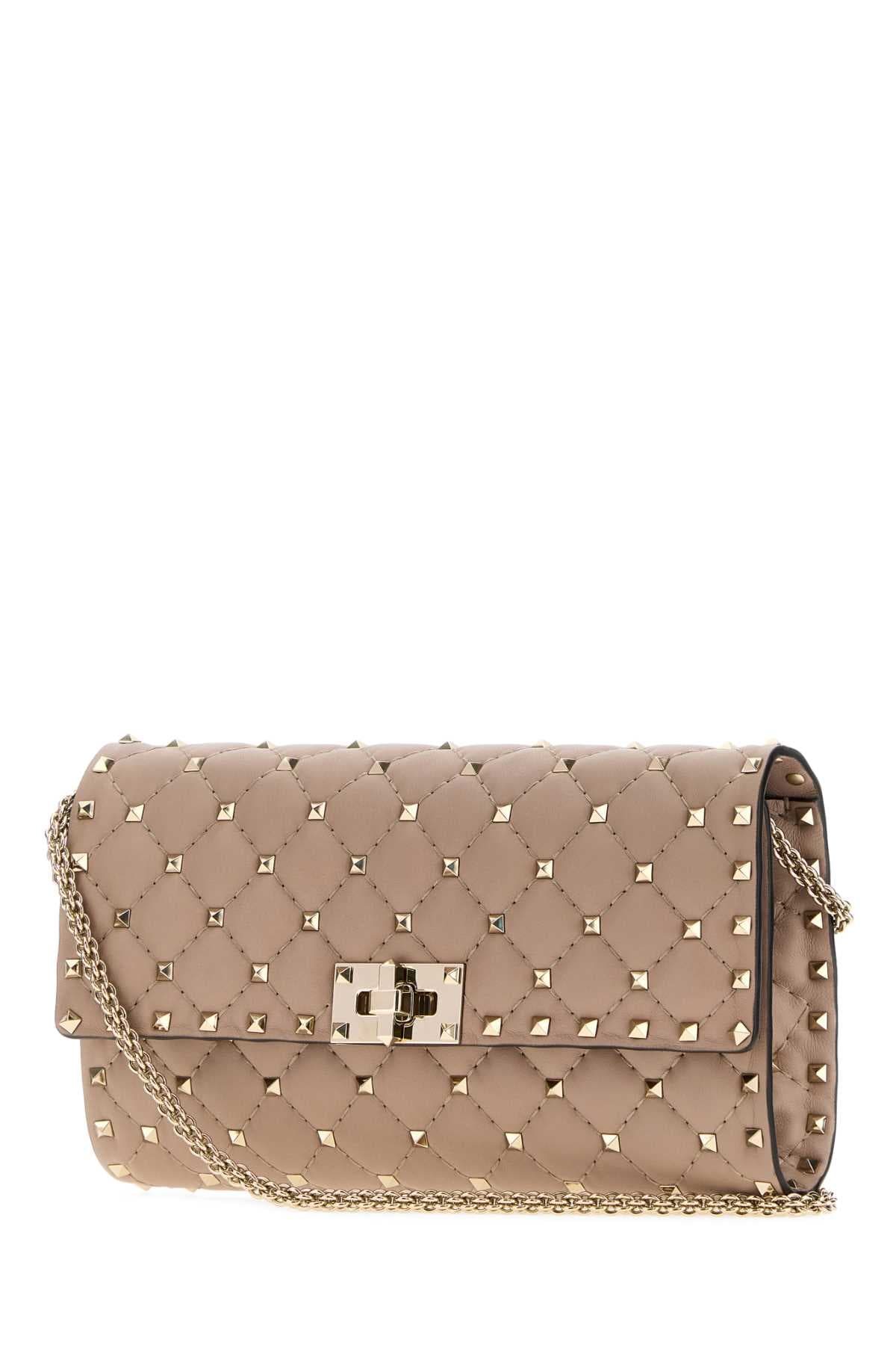 Antiqued pink nappa leather Rockstud Spike clutch - мініатюра 2