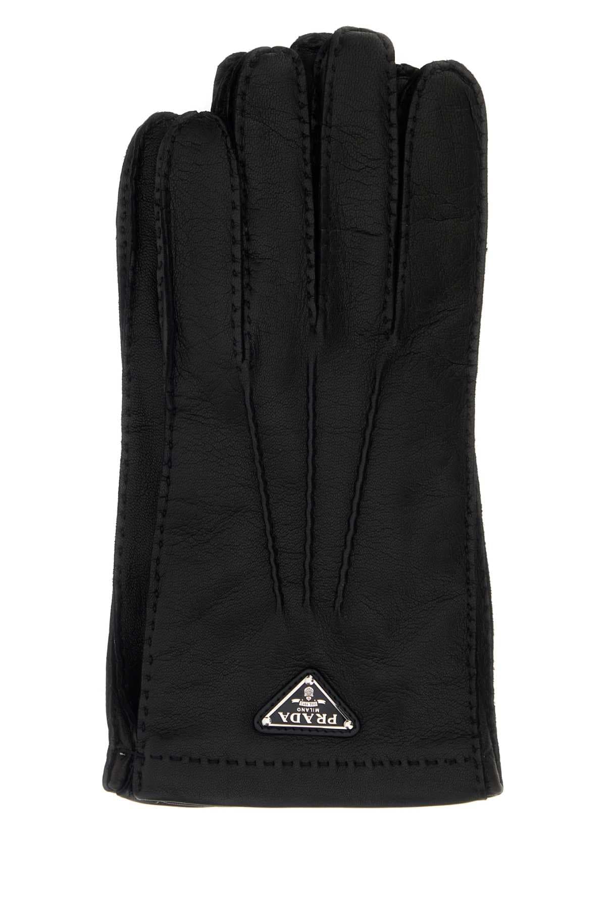 Black nappa leather gloves