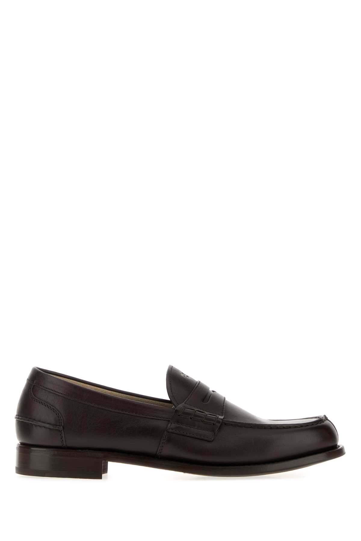 Dark brown leather loafers