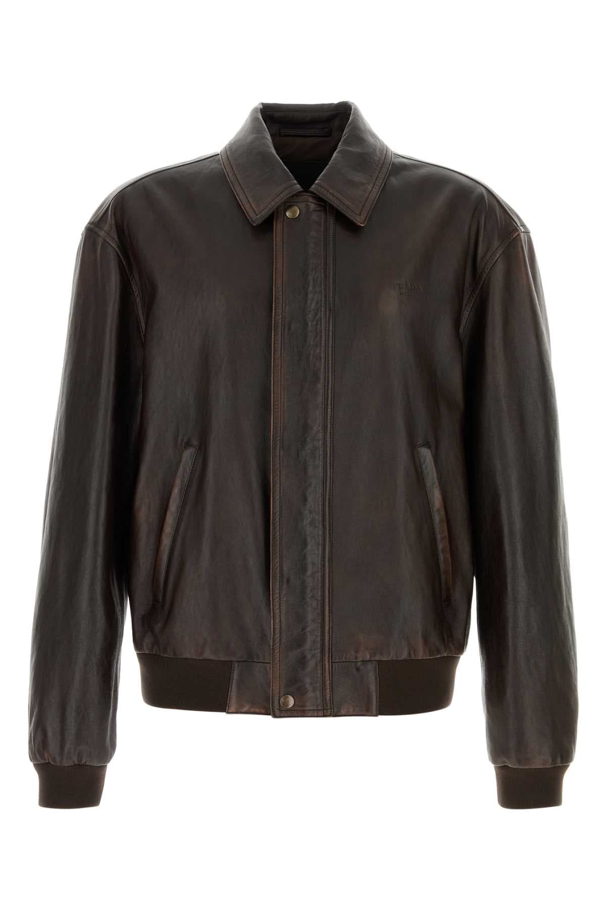 Brown leather jacket