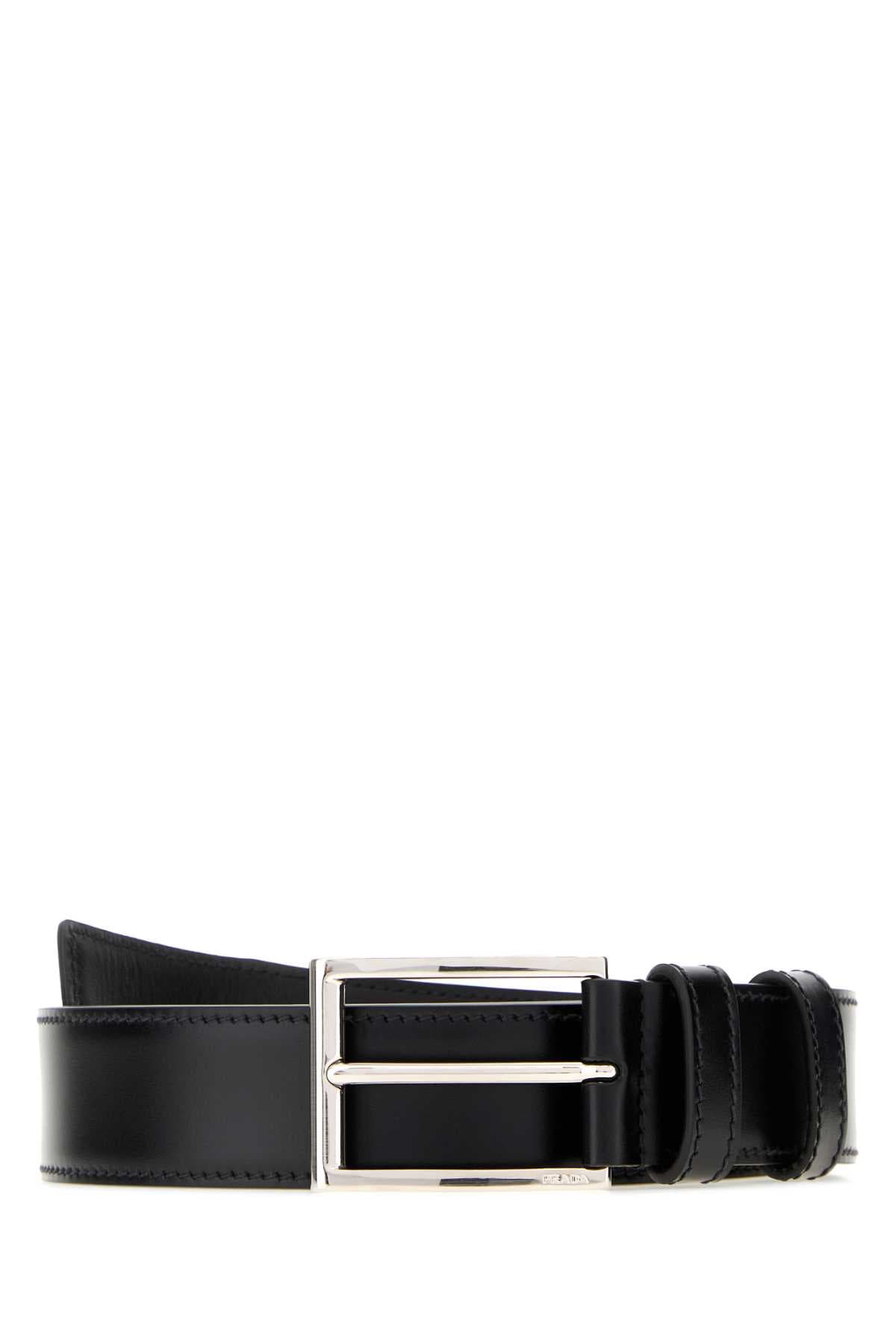 Black leather belt