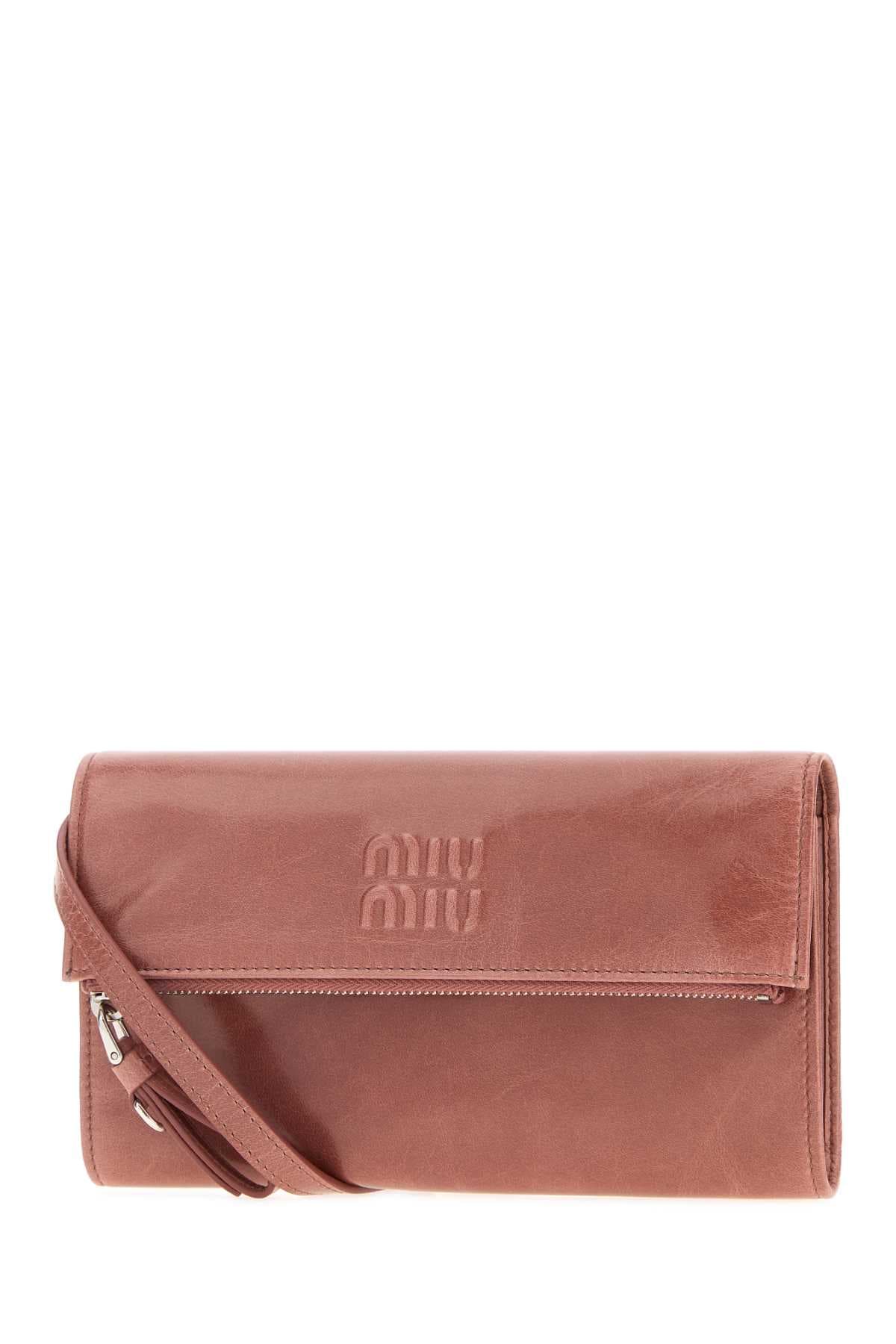 Antiqued pink leather pouch - мініатюра 2