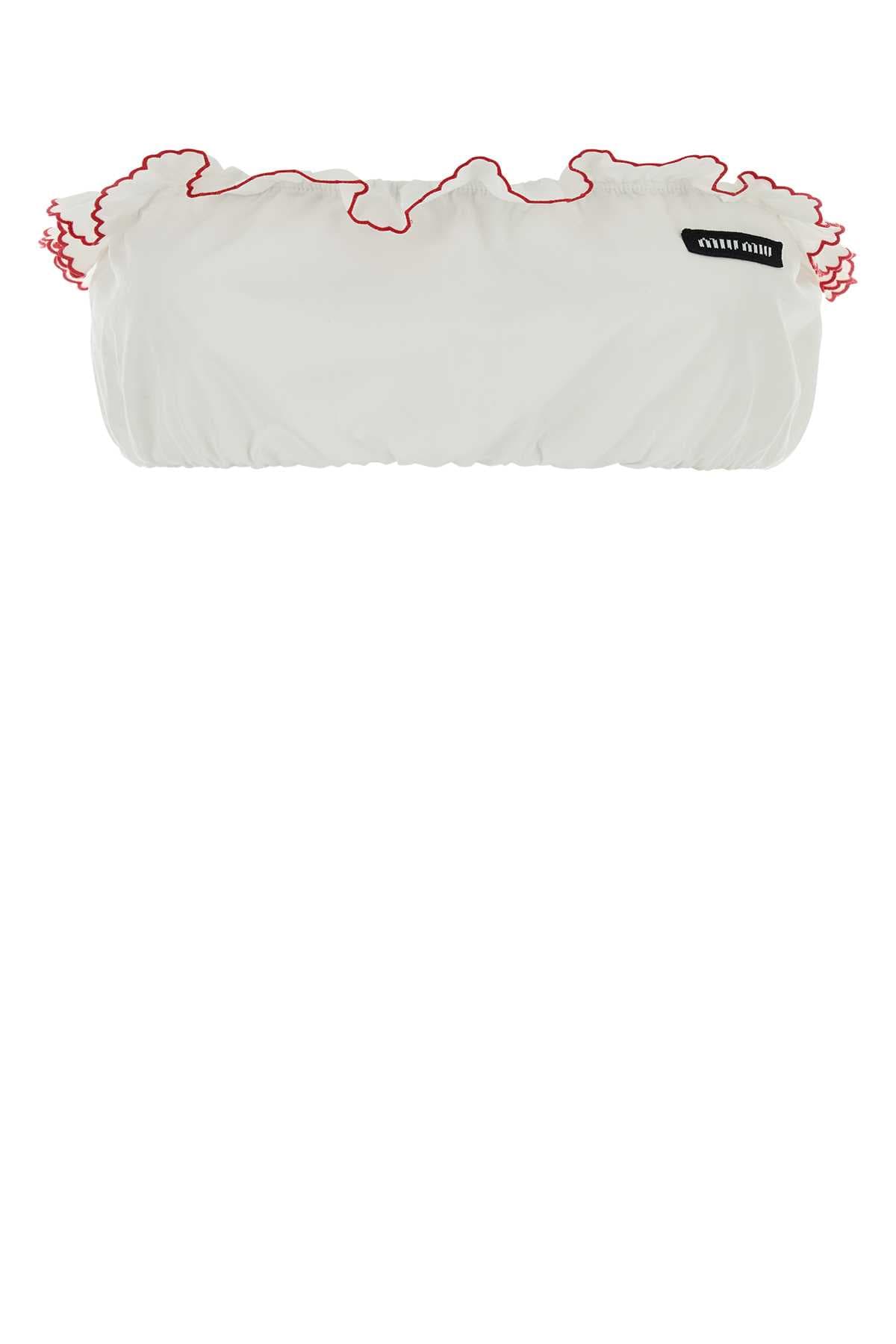 White poplin crop-top