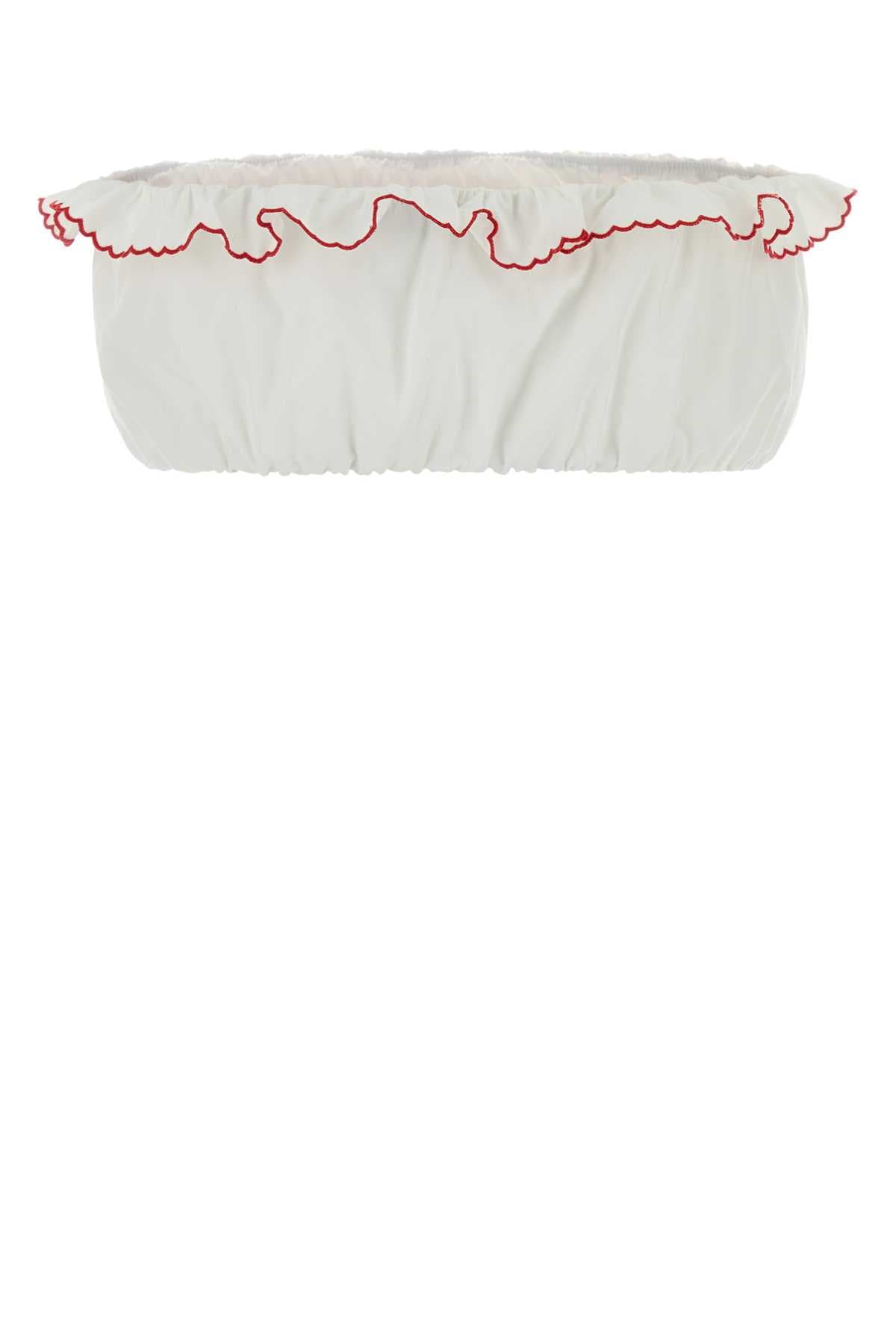 White poplin crop-top - мініатюра 2