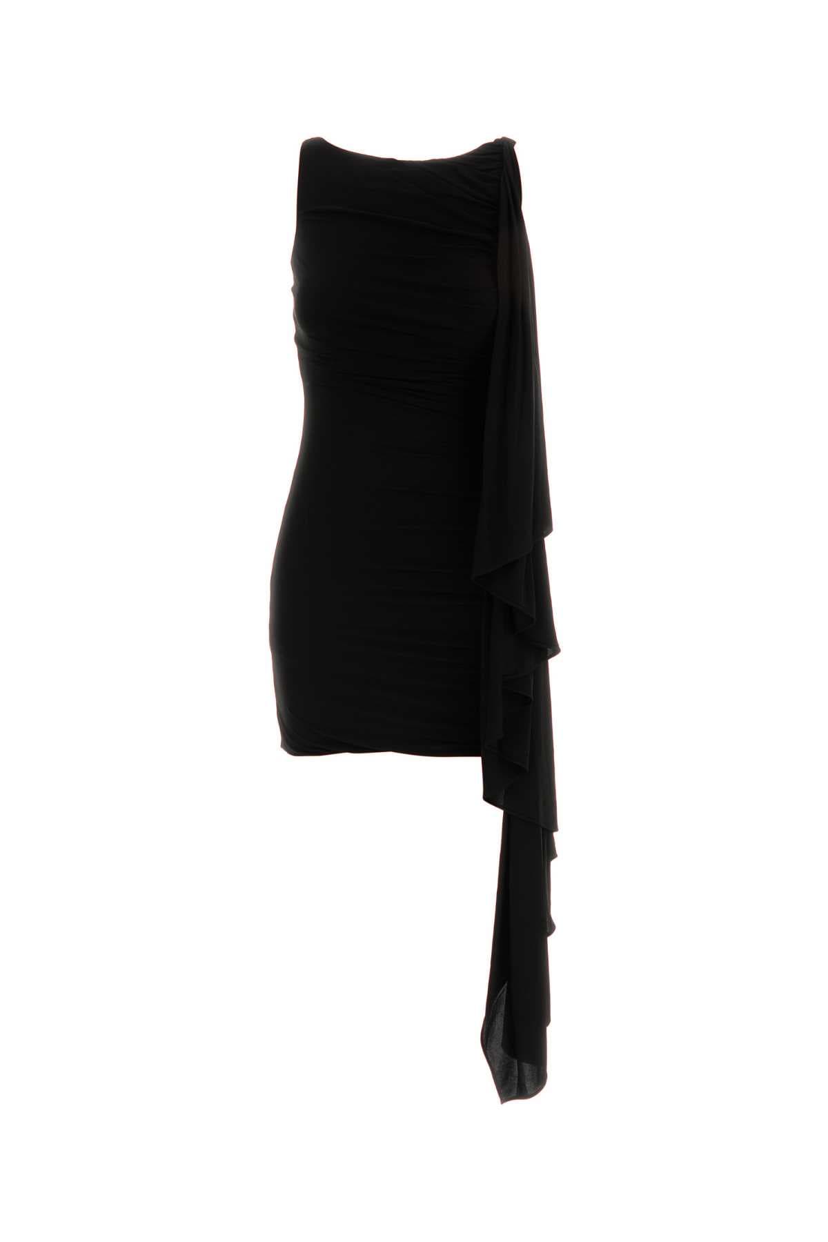 Black jersey mini dress