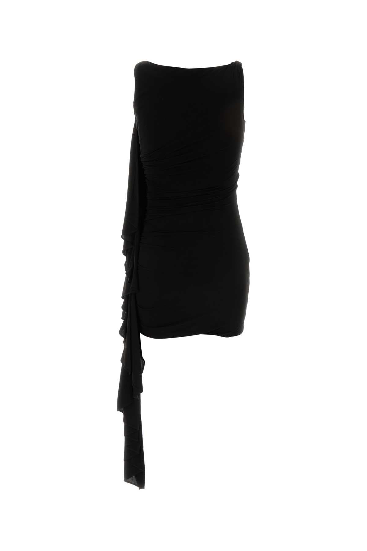 Black jersey mini dress - мініатюра 2