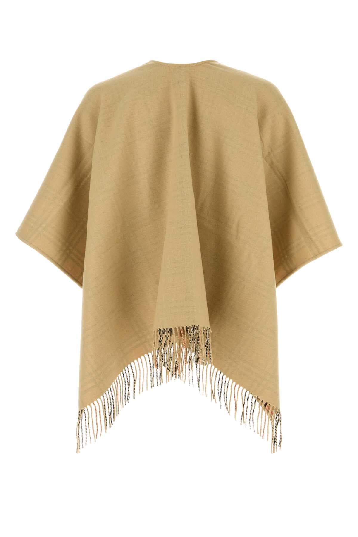Beige wool reversibile cape - мініатюра 2