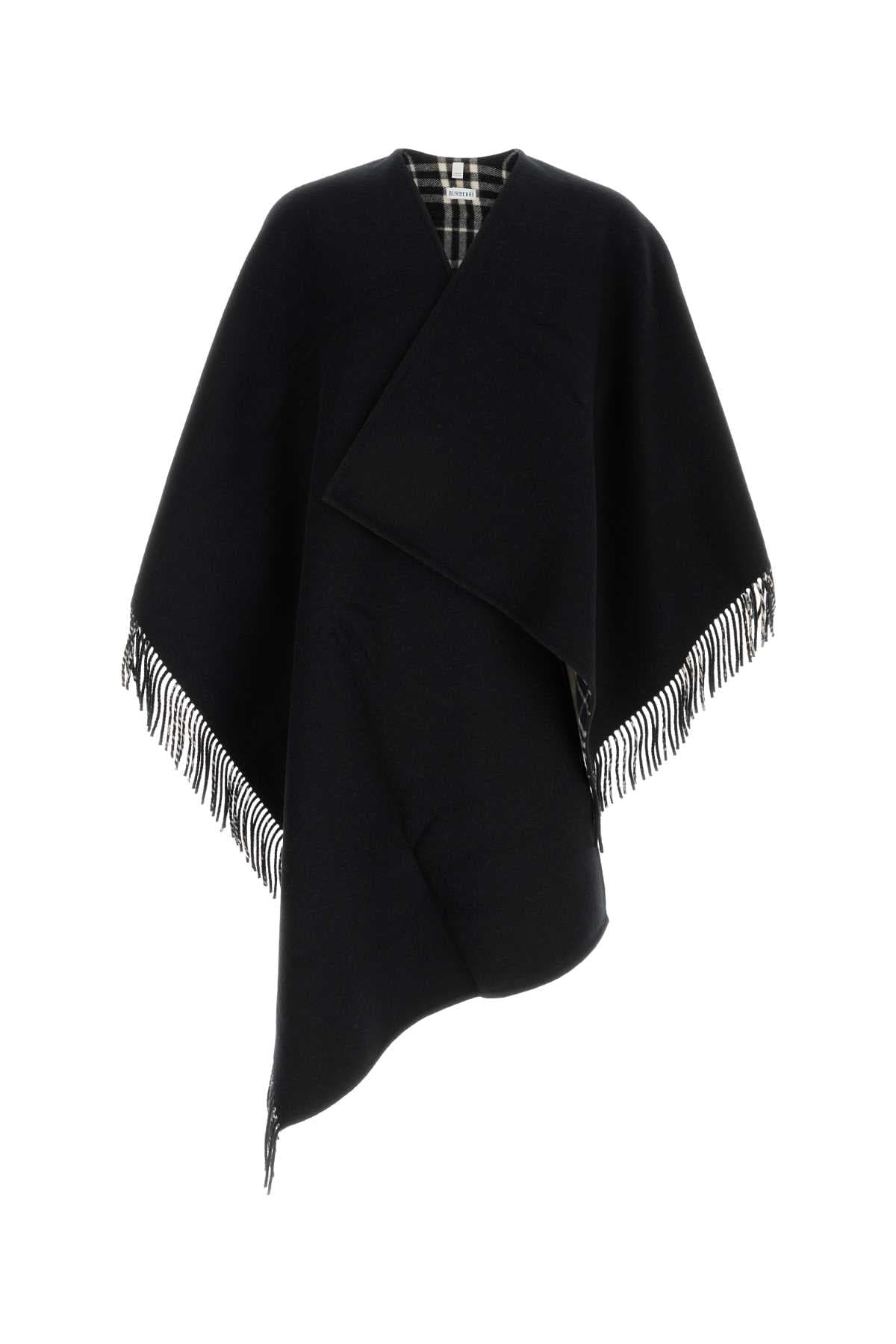 Black wool cape