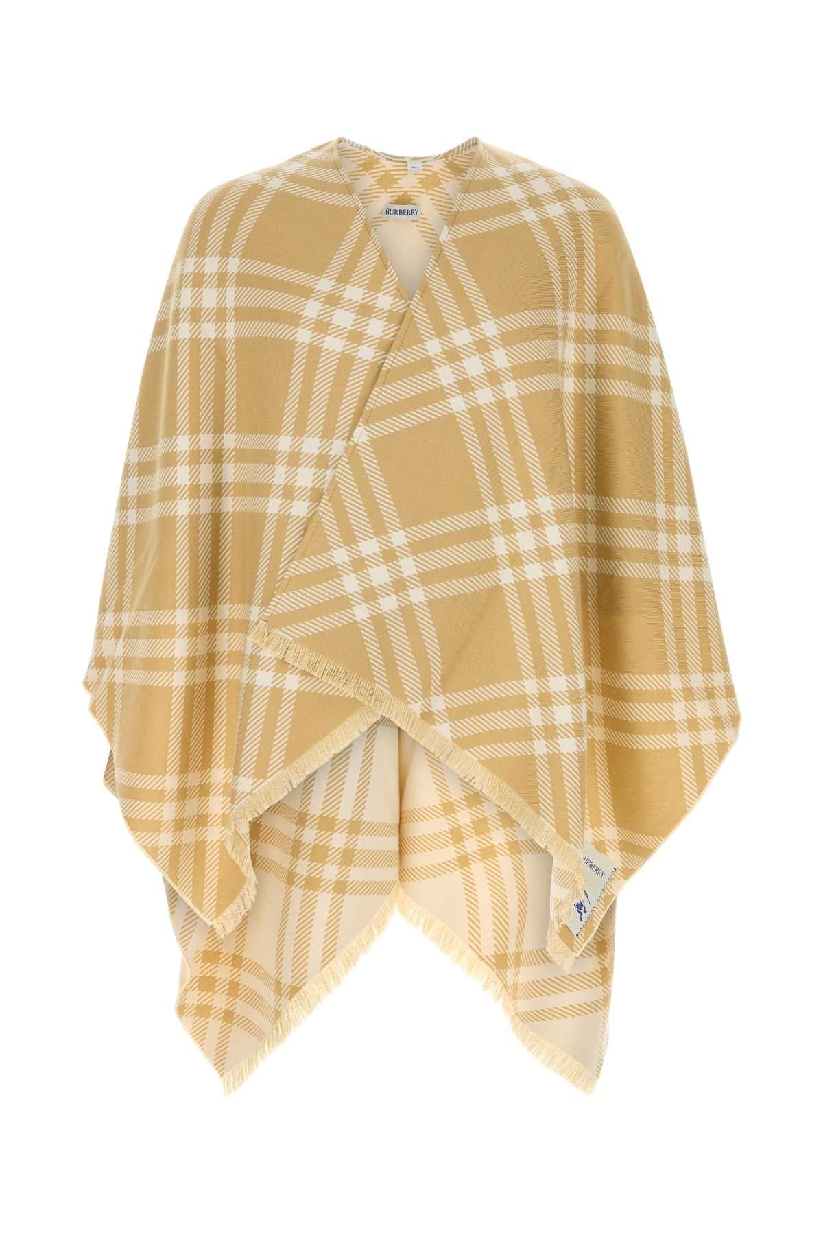Embroidered wool blend cape