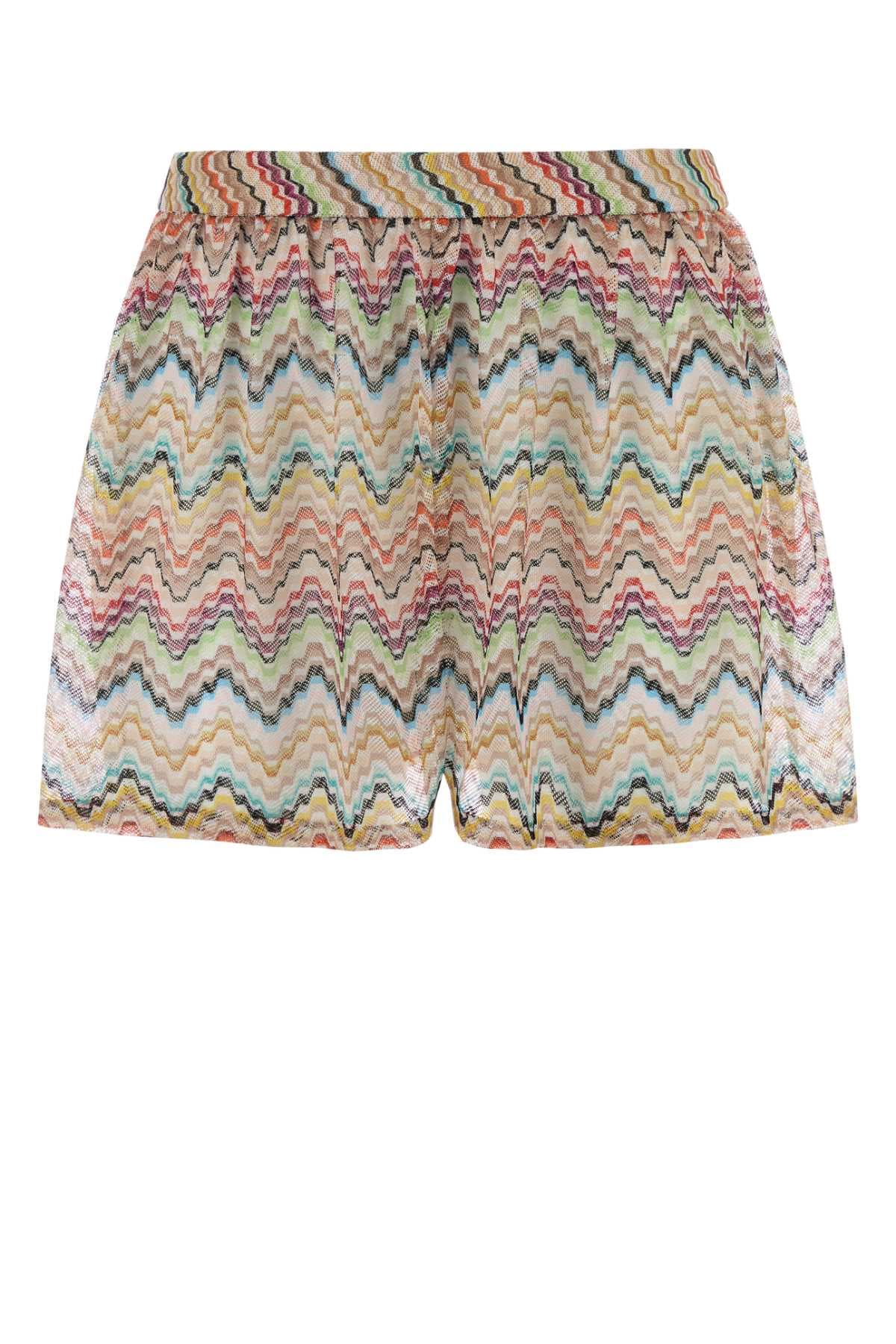 Embroidered mesh shorts