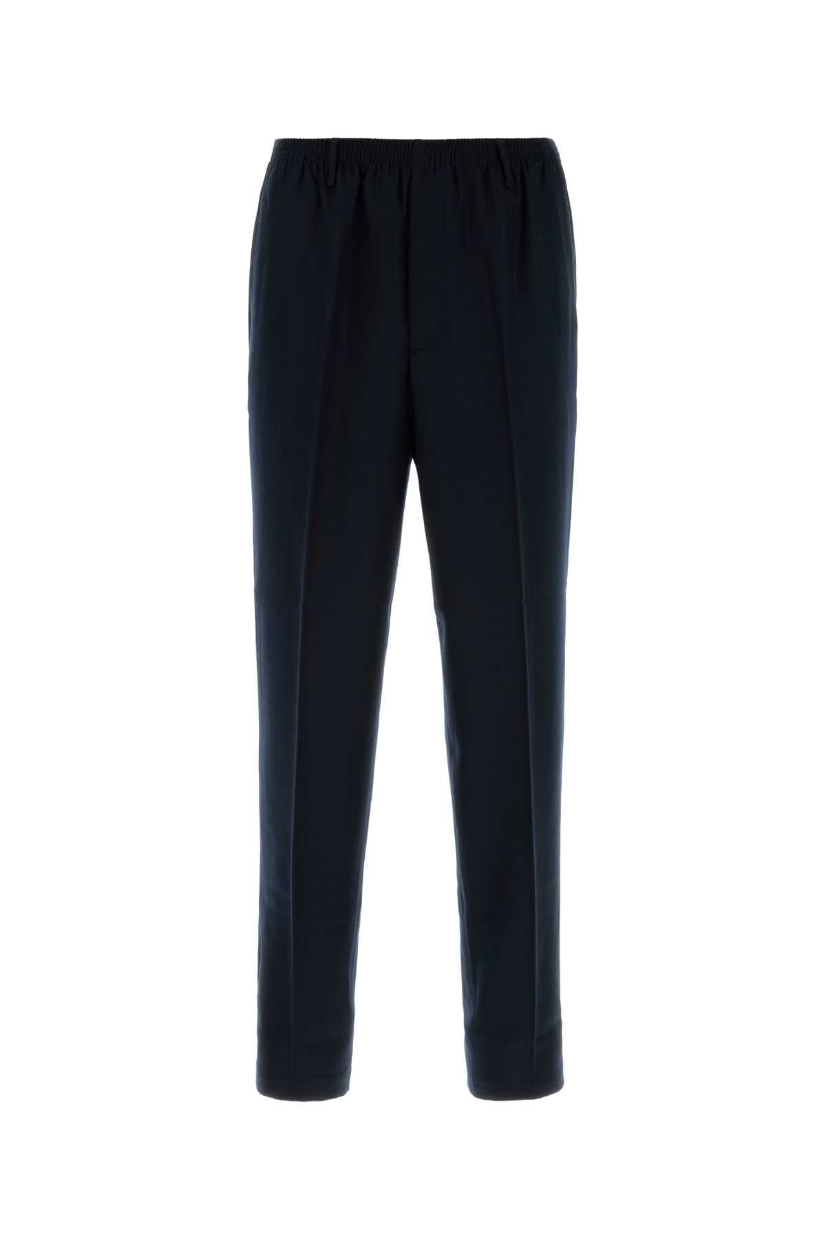 Navy blue stretch wool Alfred pant