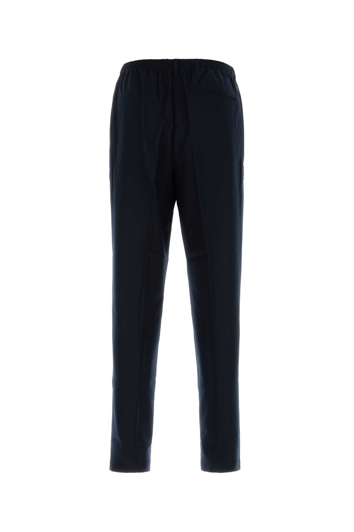 Navy blue stretch wool Alfred pant - мініатюра 2