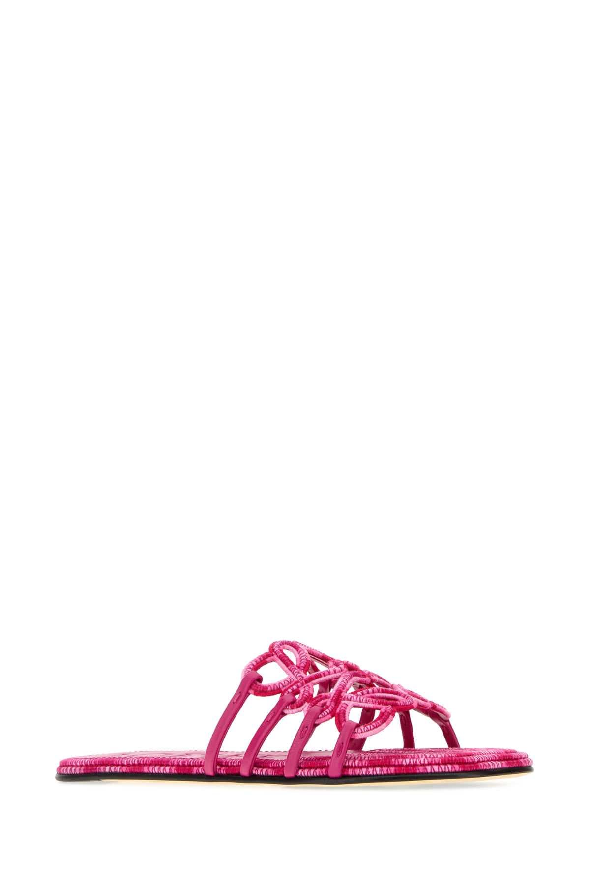 Pink canvas Paula s Ibiza Petal Anagram slippers - мініатюра 2