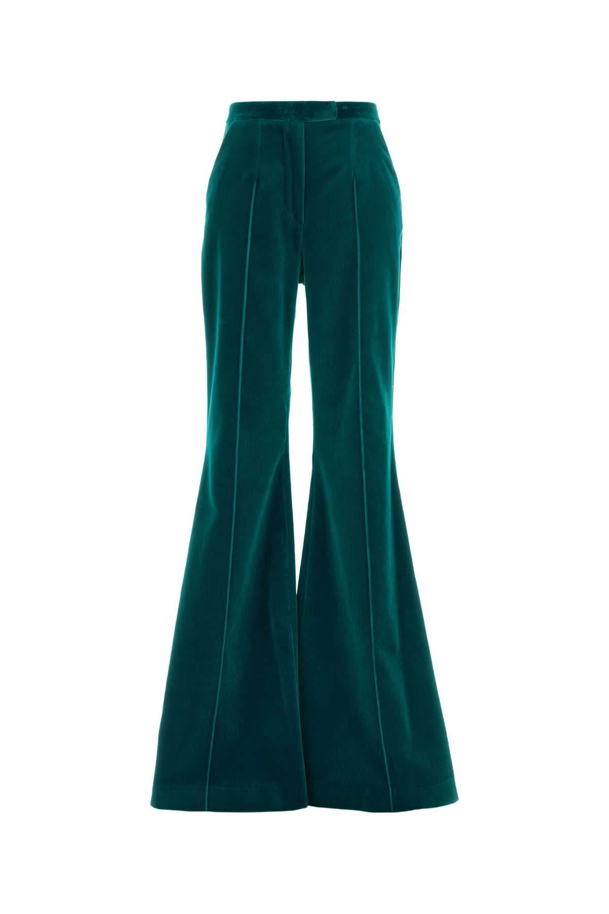 Teal green velvet pant