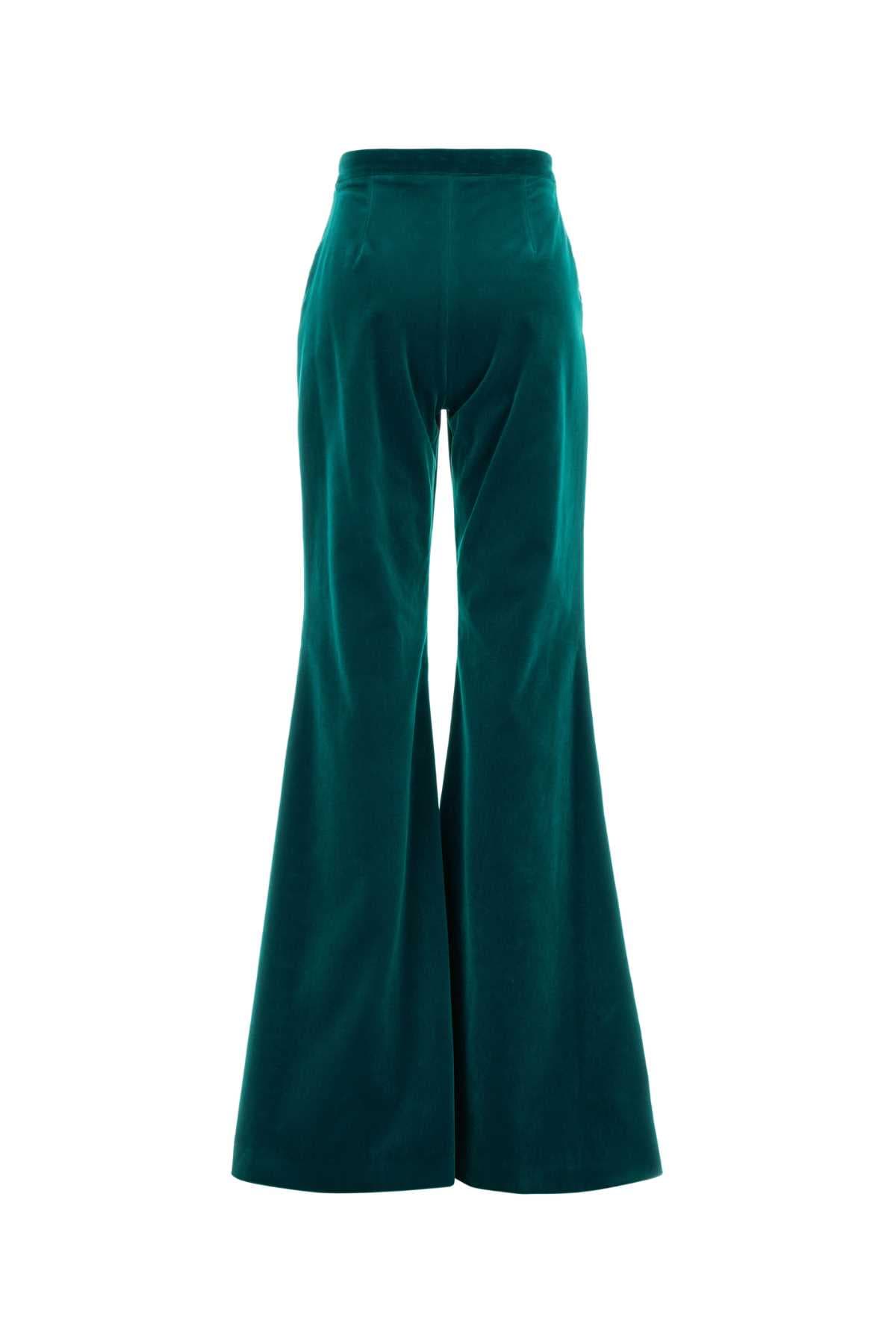 Teal green velvet pant - мініатюра 2