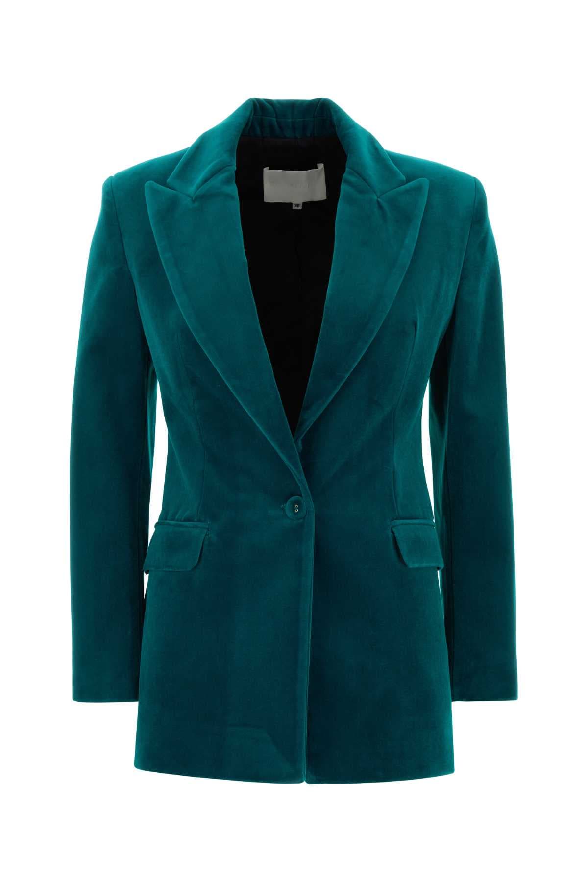 Petrol blue velvet blazer