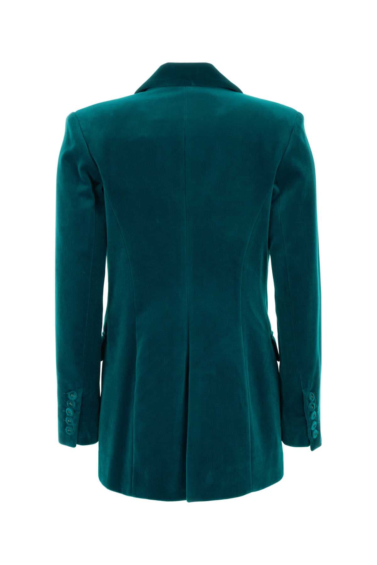Petrol blue velvet blazer - мініатюра 2