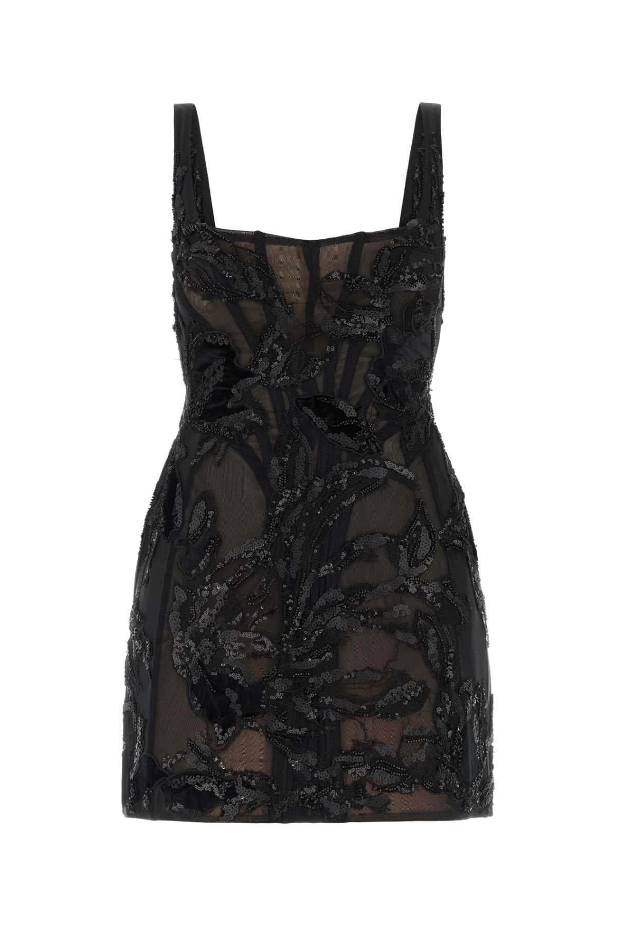 Black tulle mini dress