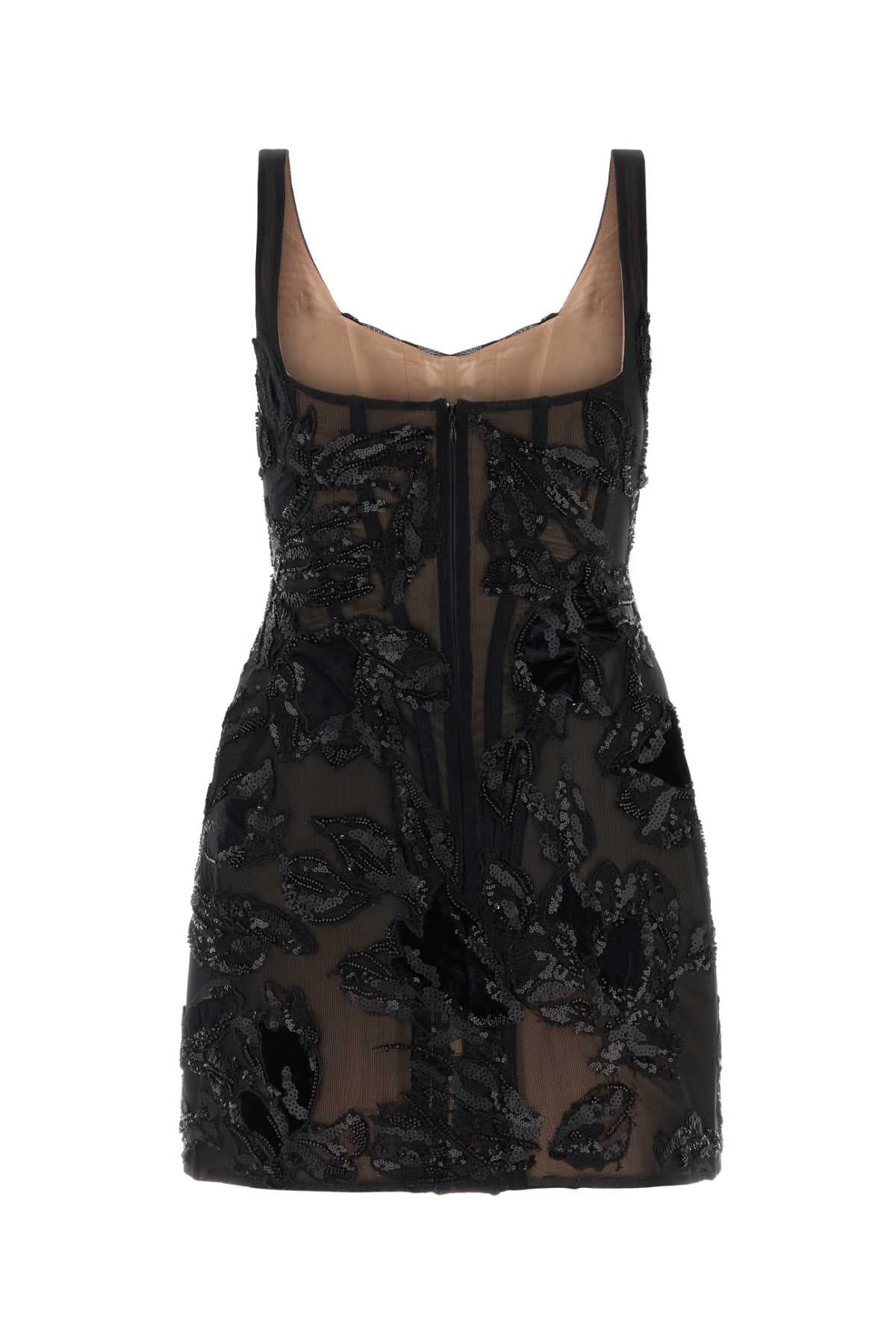 Black tulle mini dress - мініатюра 2