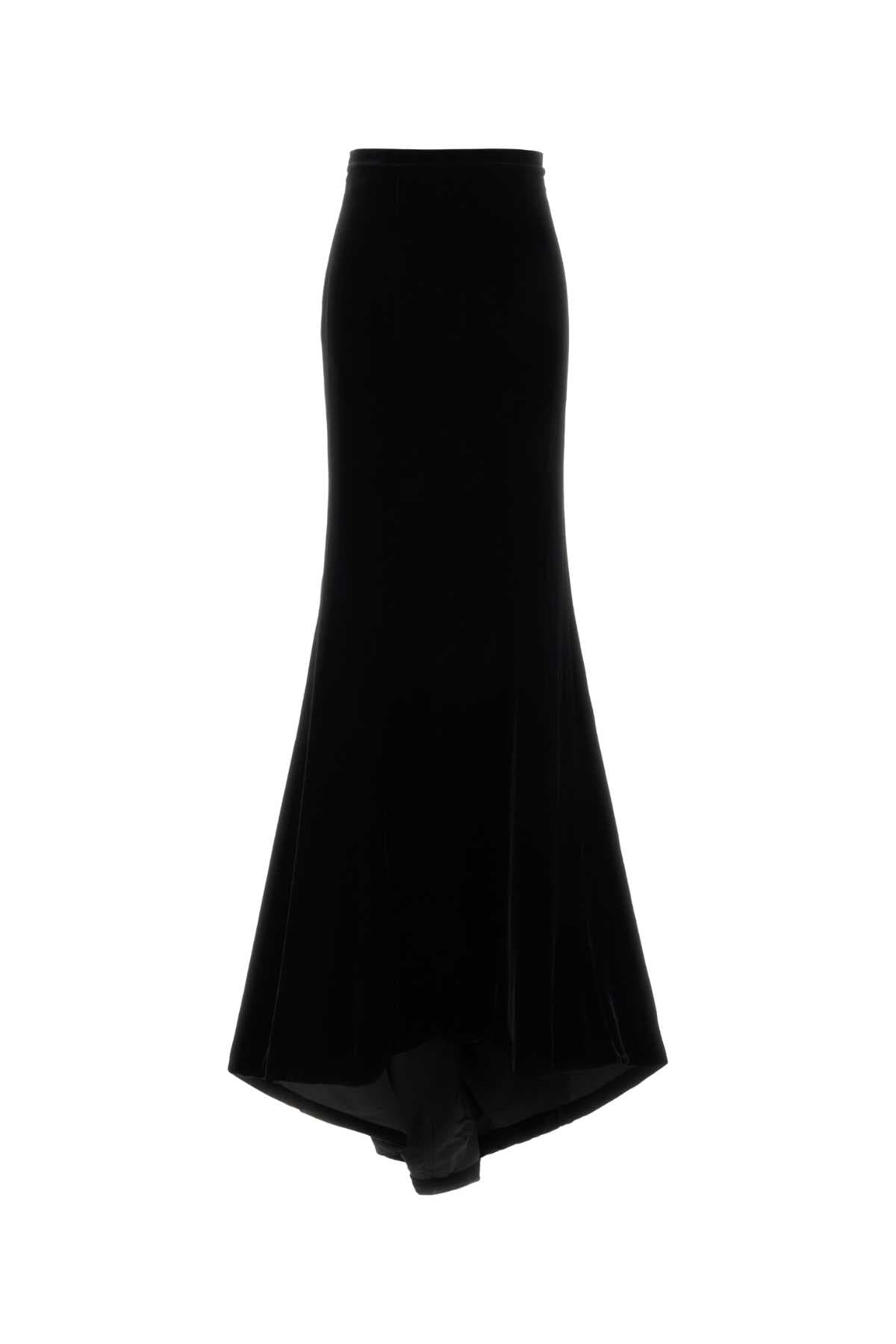 Black velvet skirt