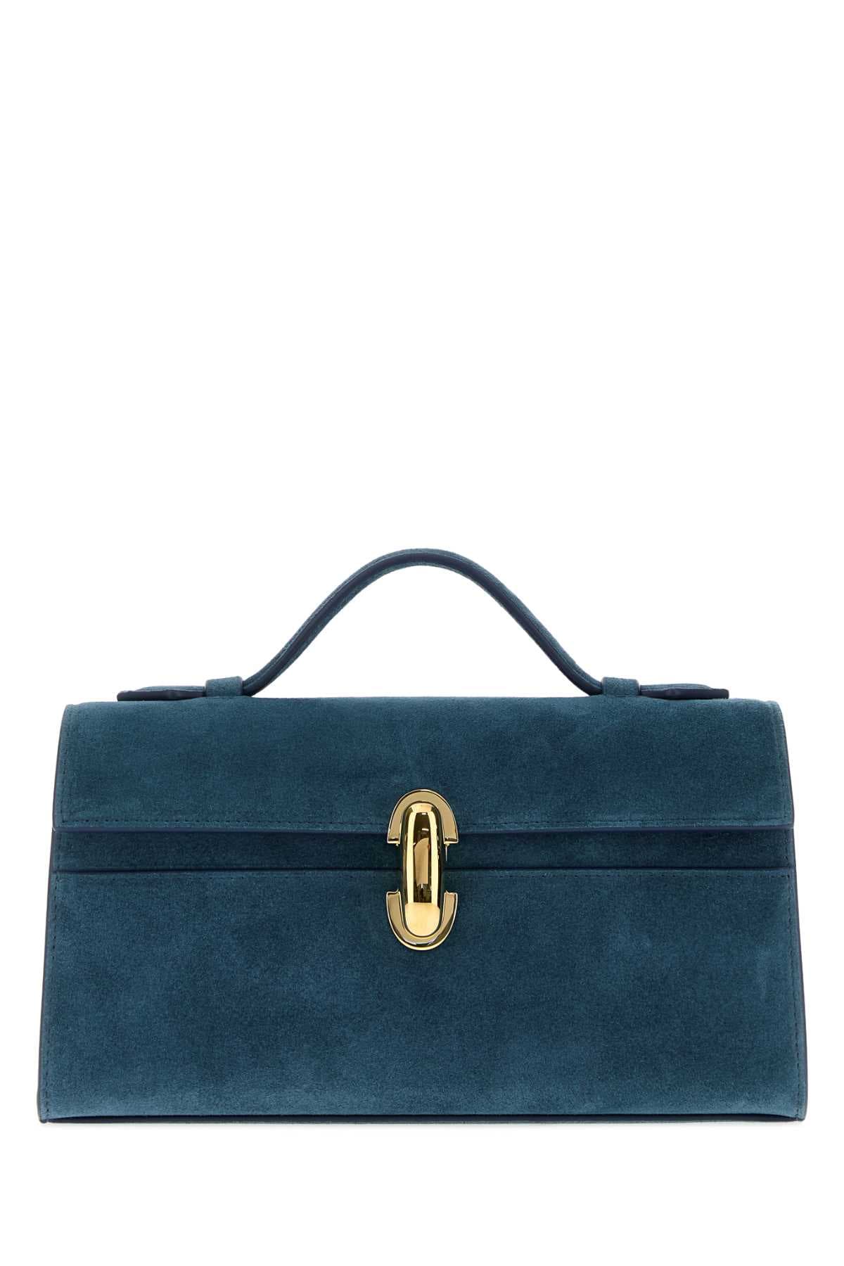 Cerulean blue suede Symmetry handbag