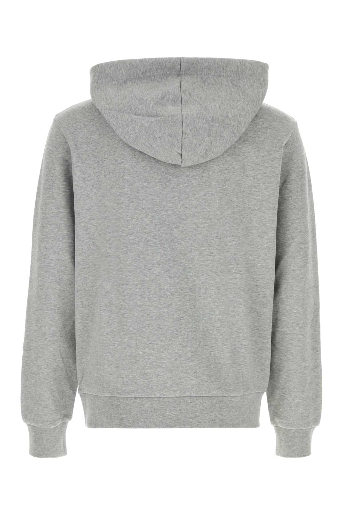 Melange grey stretch cotton sweatshirt - мініатюра 2