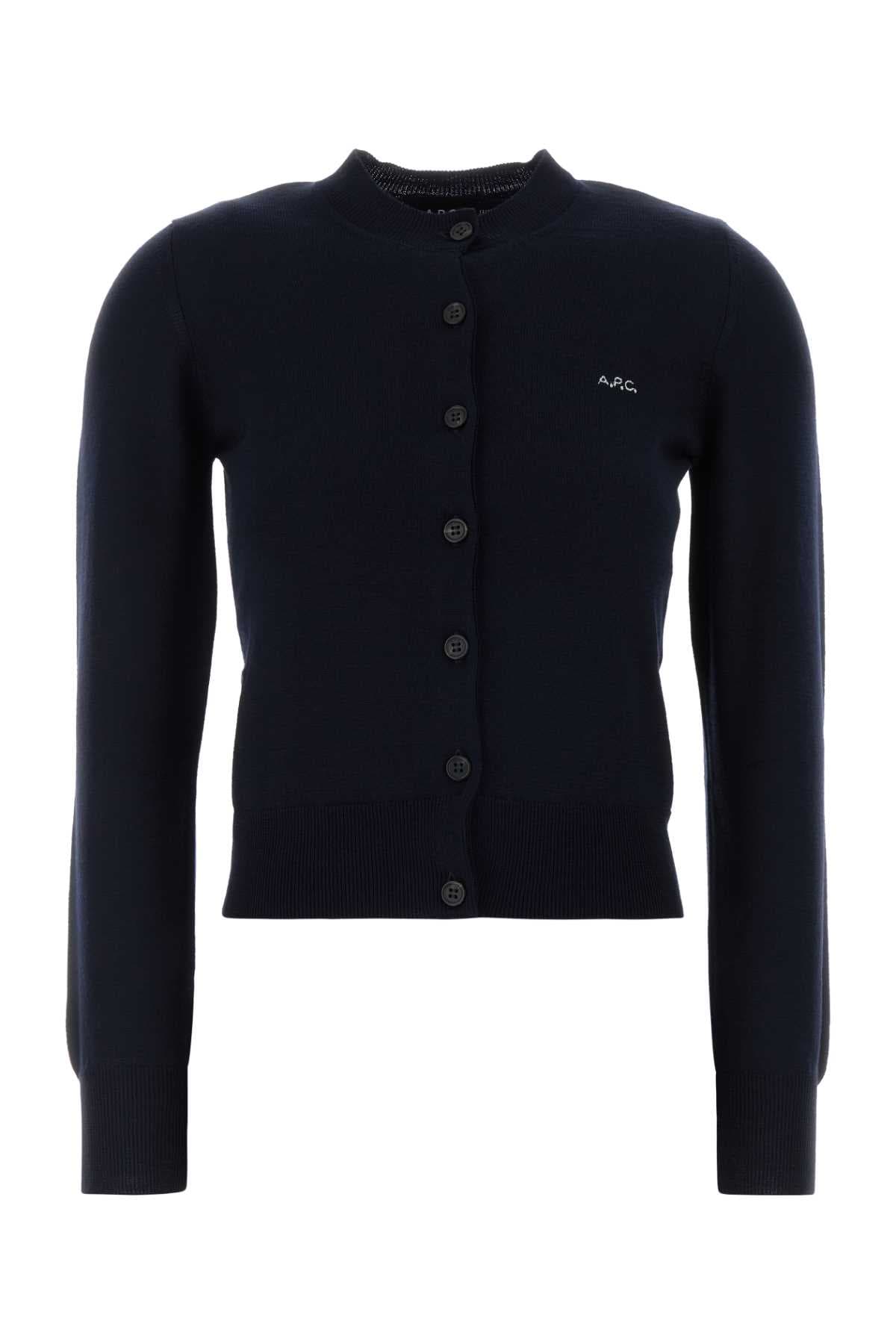 Dark blue wool blend Rosa cardigan