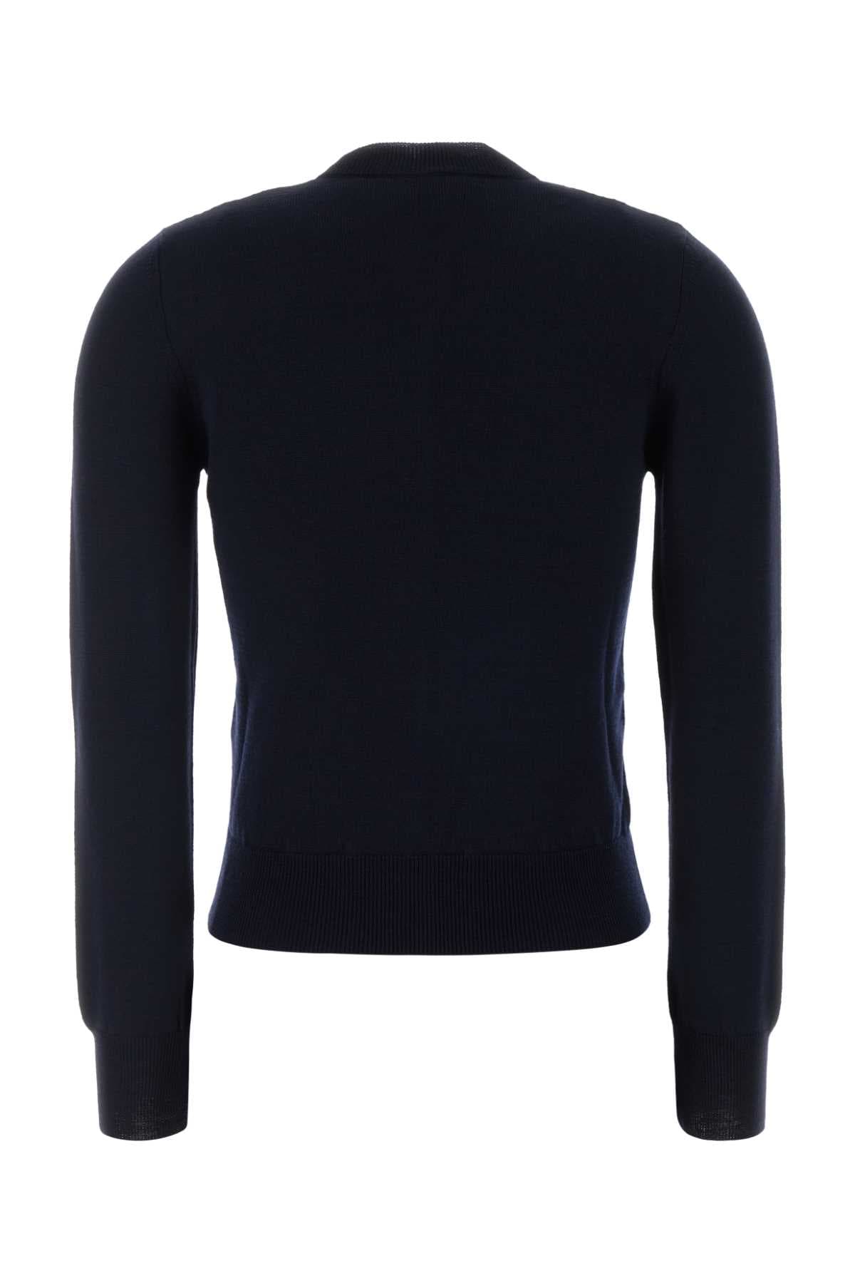 Dark blue wool blend Rosa cardigan - мініатюра 2