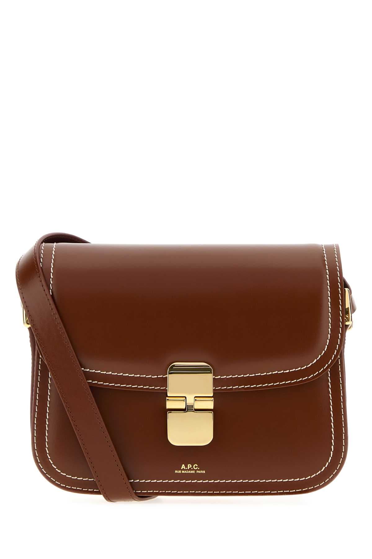 Chocolate leather small Grace crossbody bag