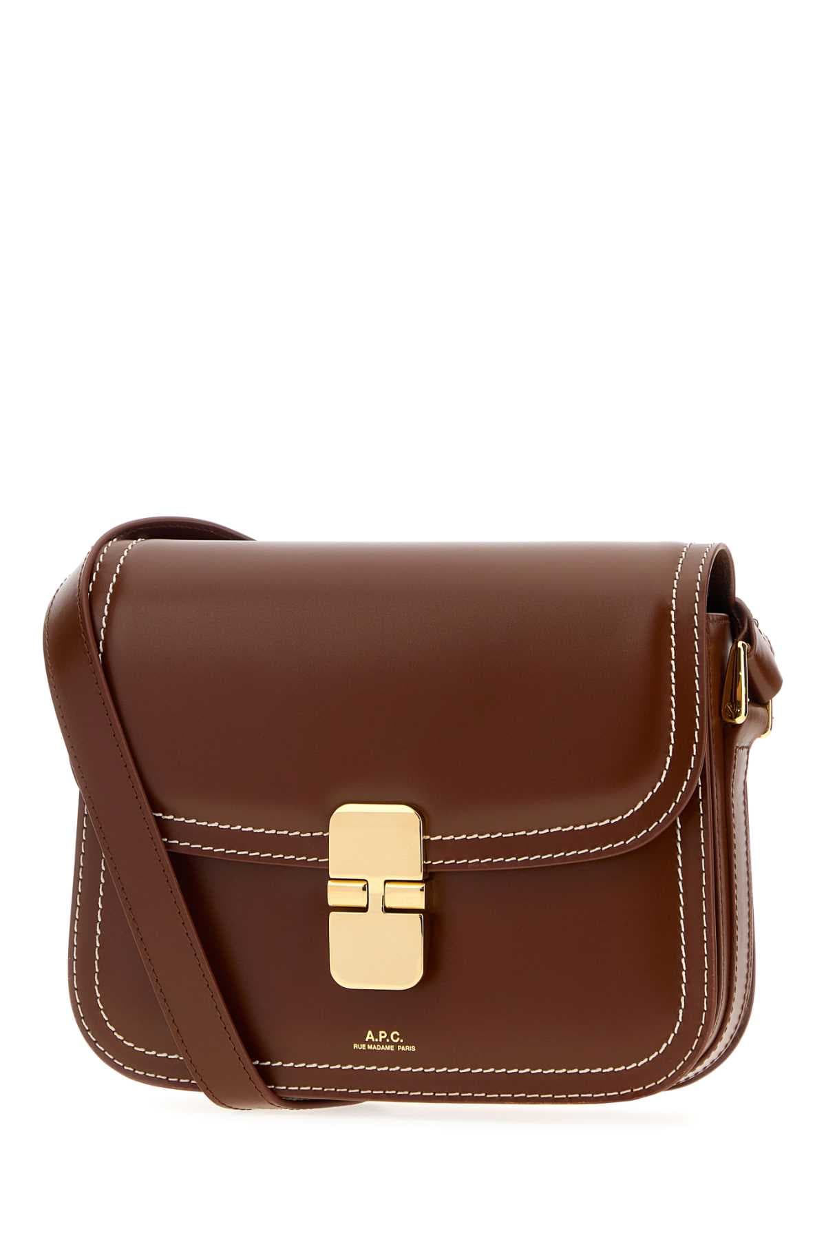 Chocolate leather small Grace crossbody bag - мініатюра 2