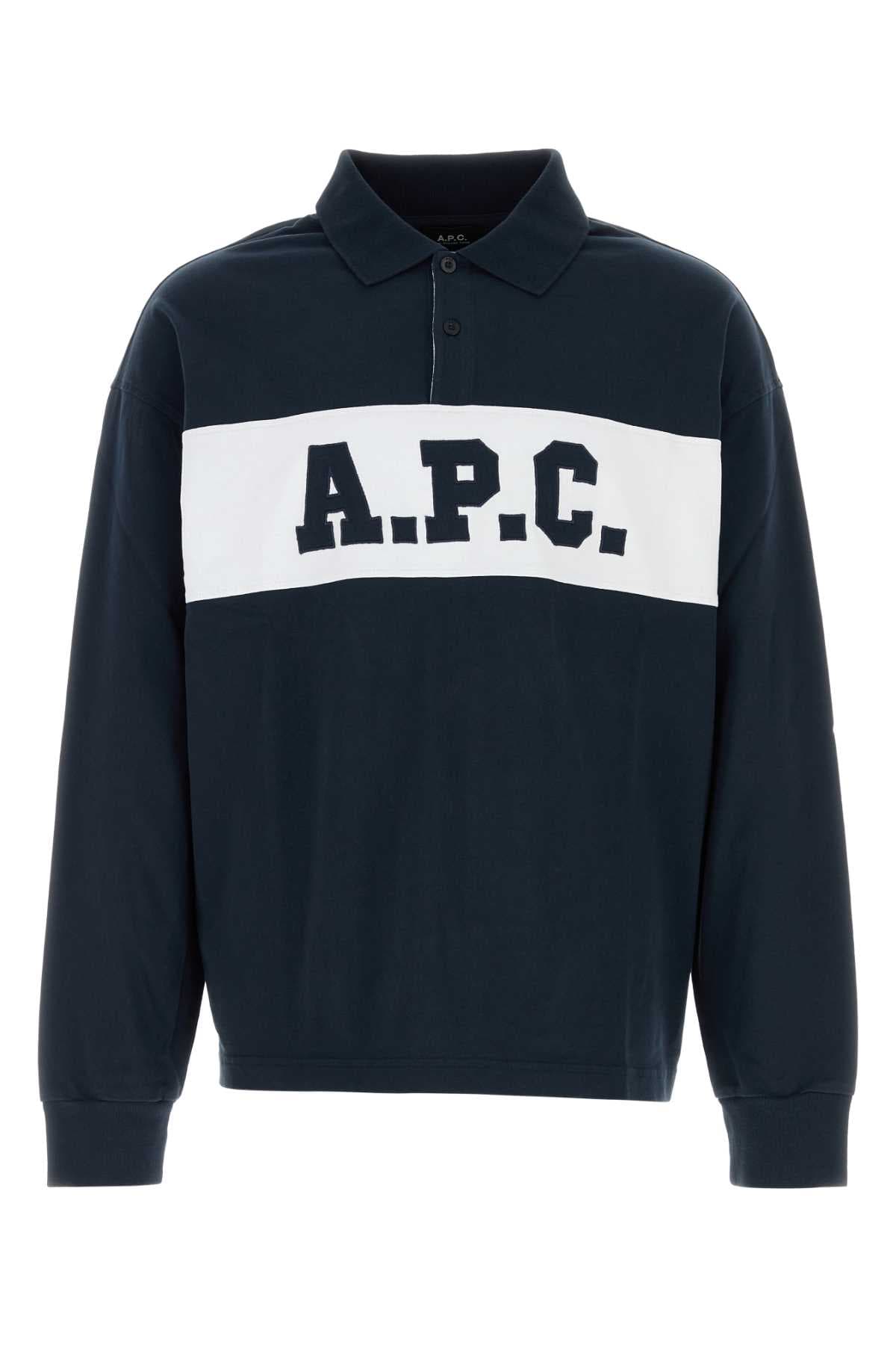 Navy blue cotton oversize Alexis polo shirt