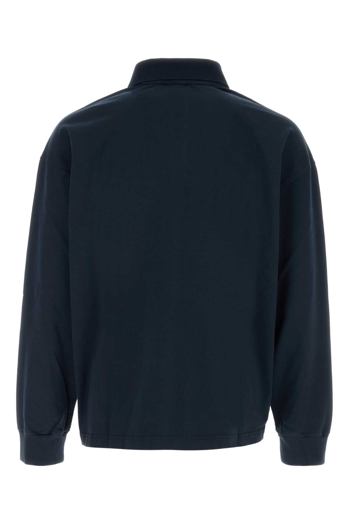 Navy blue cotton oversize Alexis polo shirt - мініатюра 2