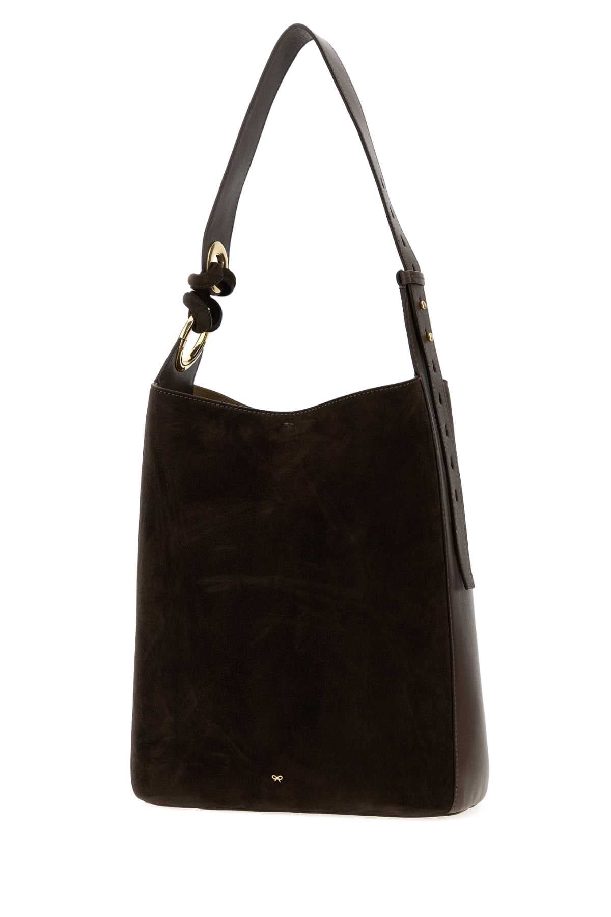 Brown suede Ringo bucket bag - мініатюра 2