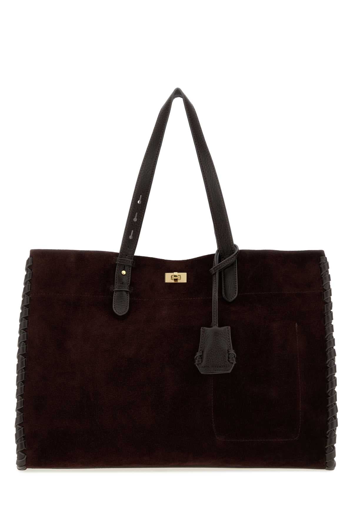 Grape suede Mortimer shopping bag