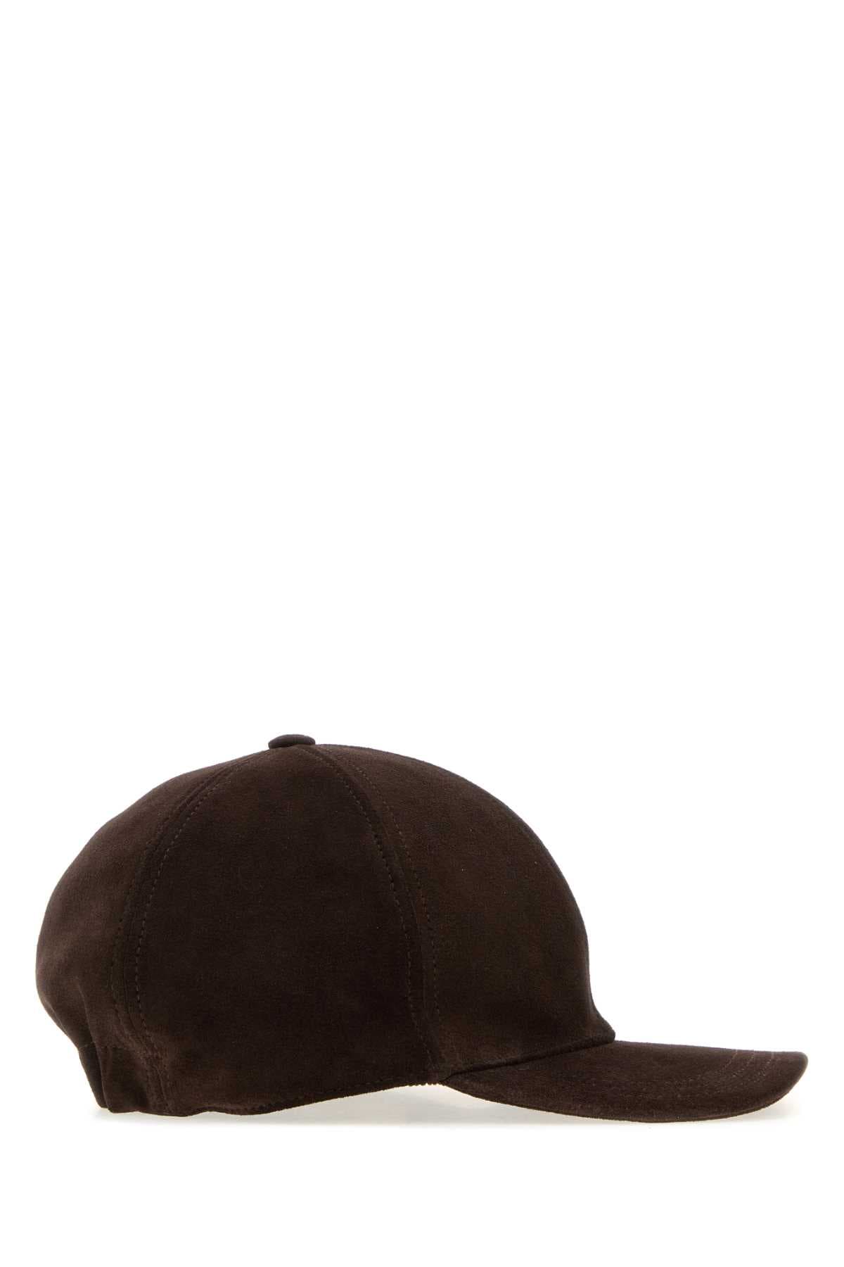 Brown suede baseball cap - мініатюра 2