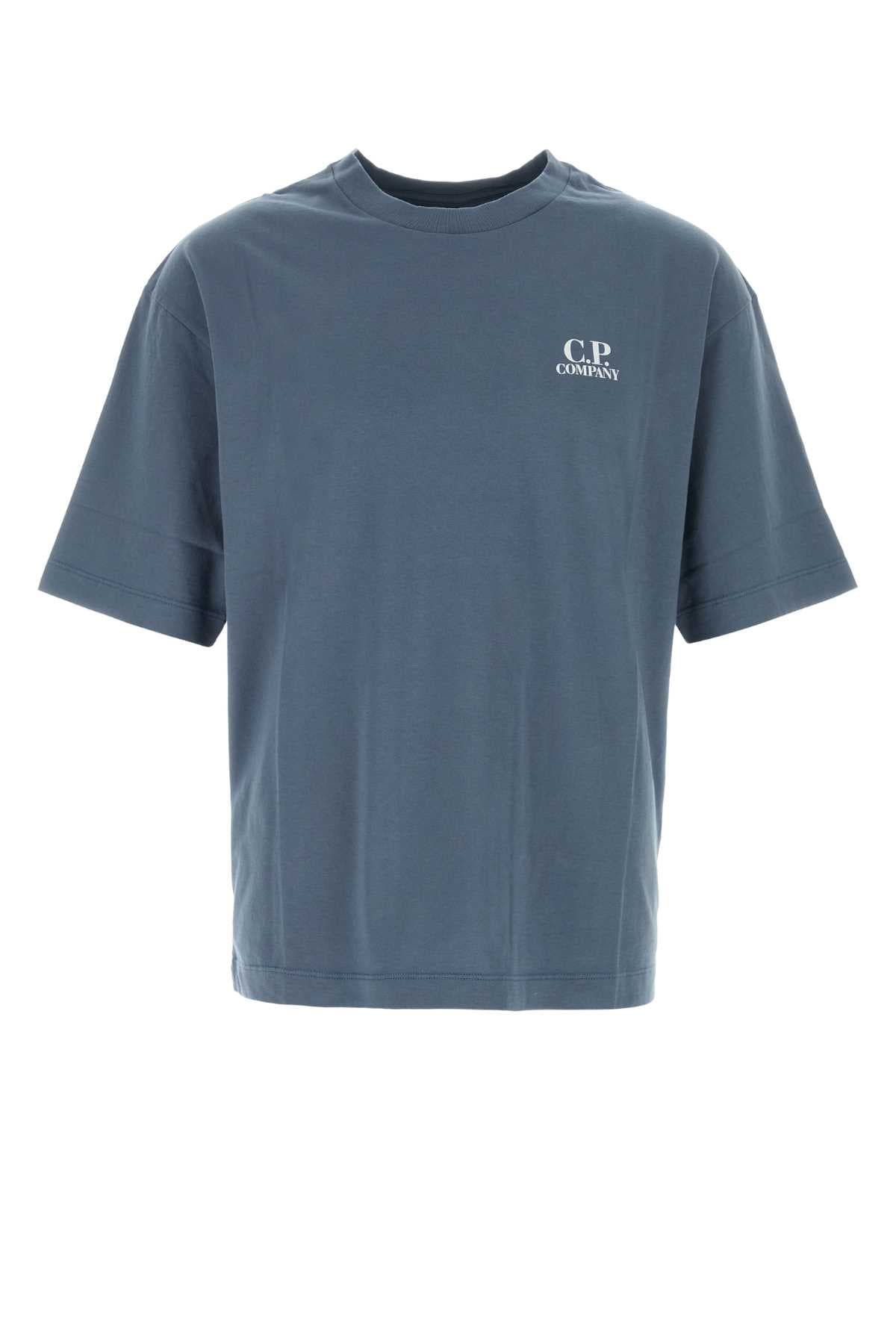 Denim blue cotton t-shirt