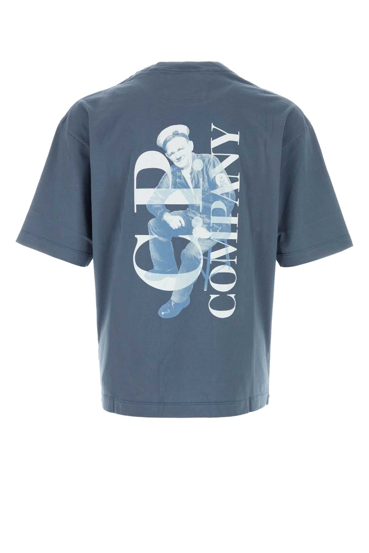 Denim blue cotton t-shirt - мініатюра 2