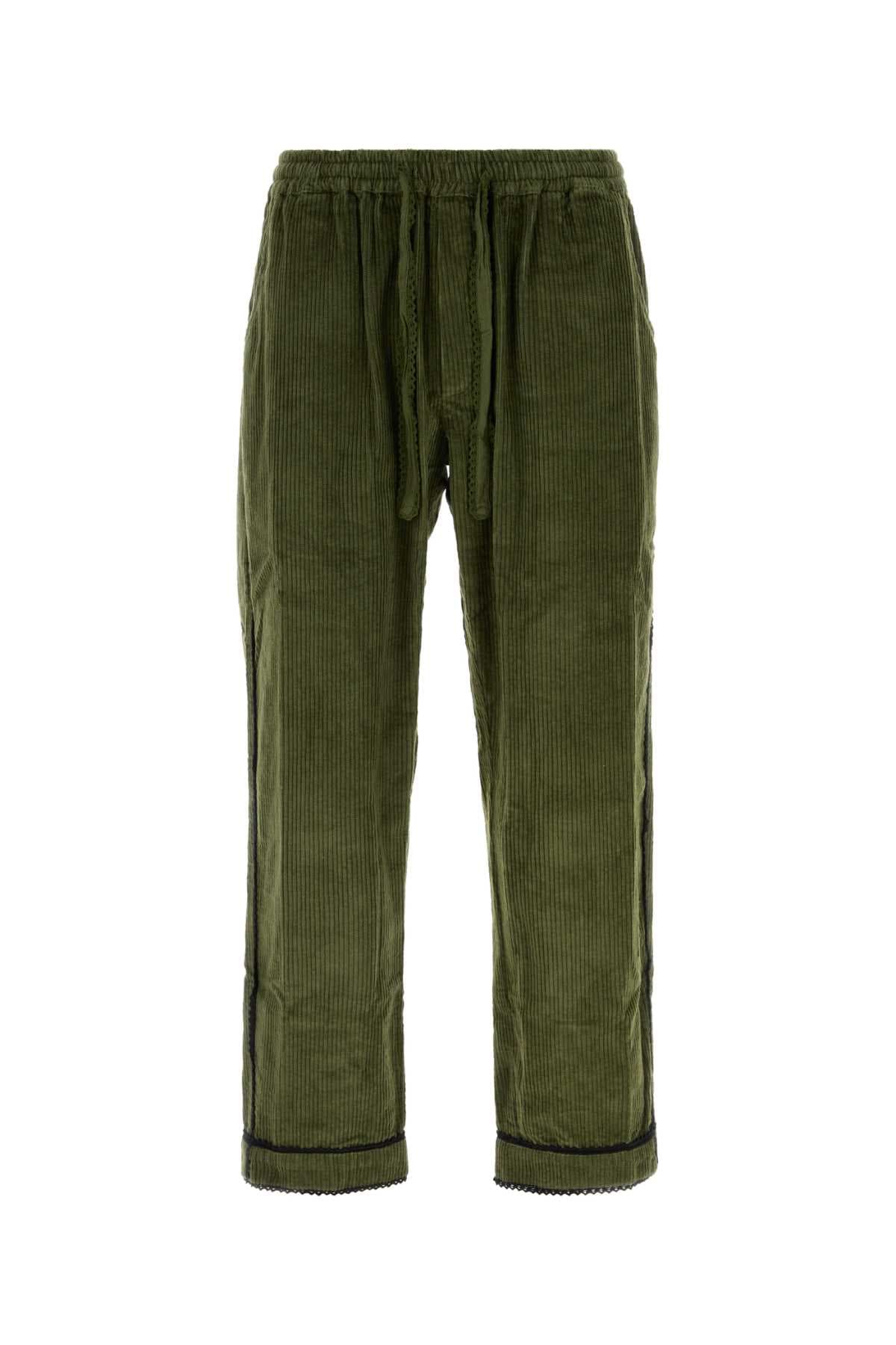 Green corduroy Lace pant