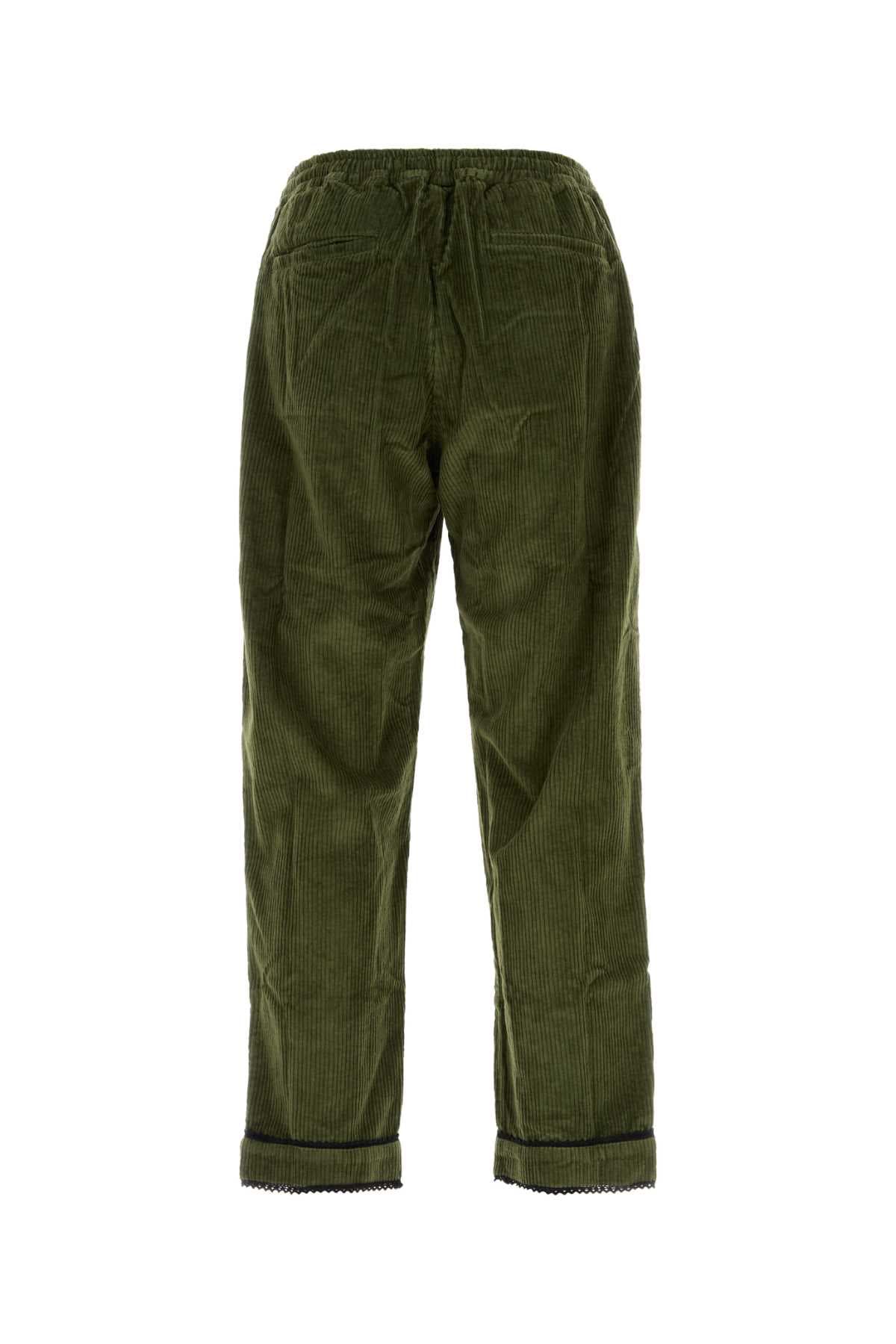 Green corduroy Lace pant - мініатюра 2