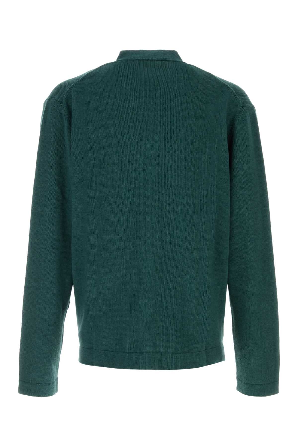 Dark green cotton blend Alex cardigan - мініатюра 2