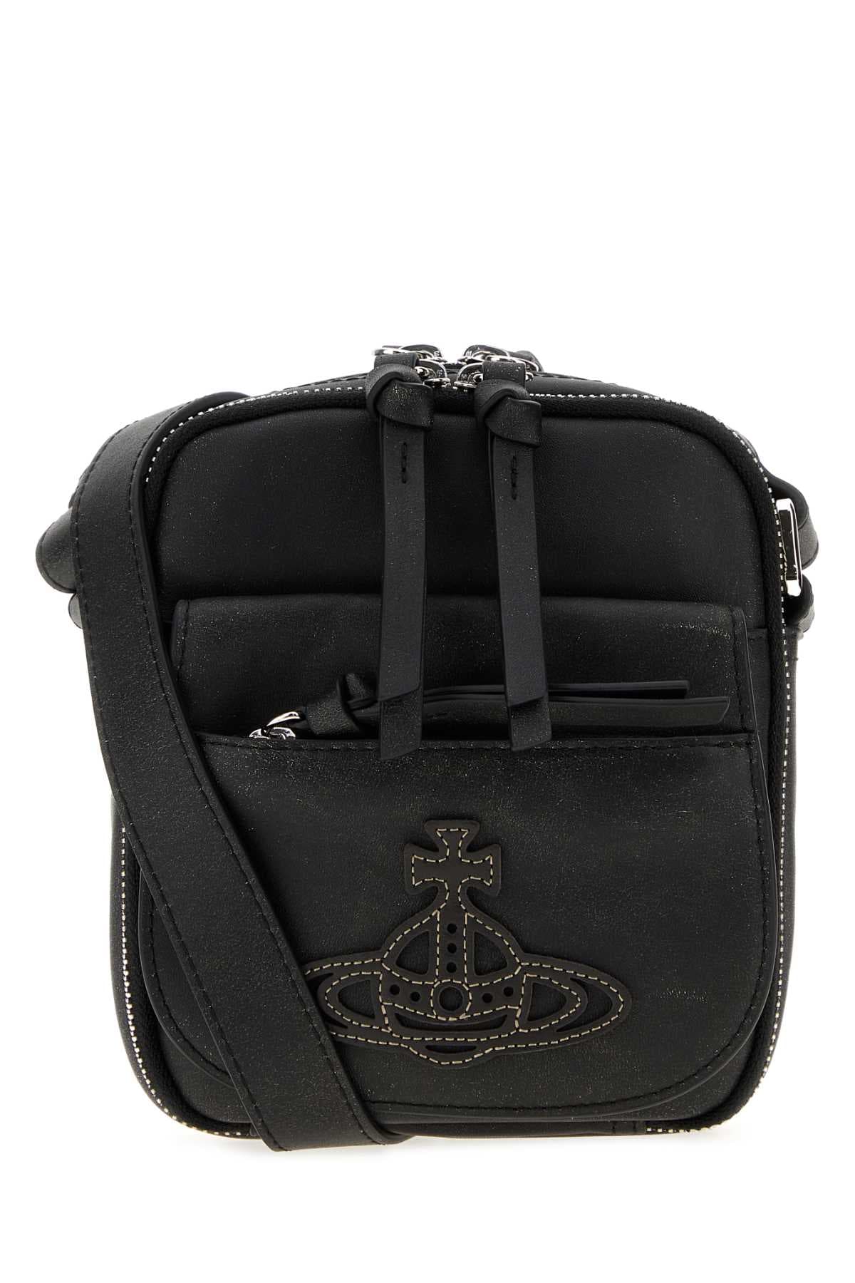 Black leather small Eton crossbody bag