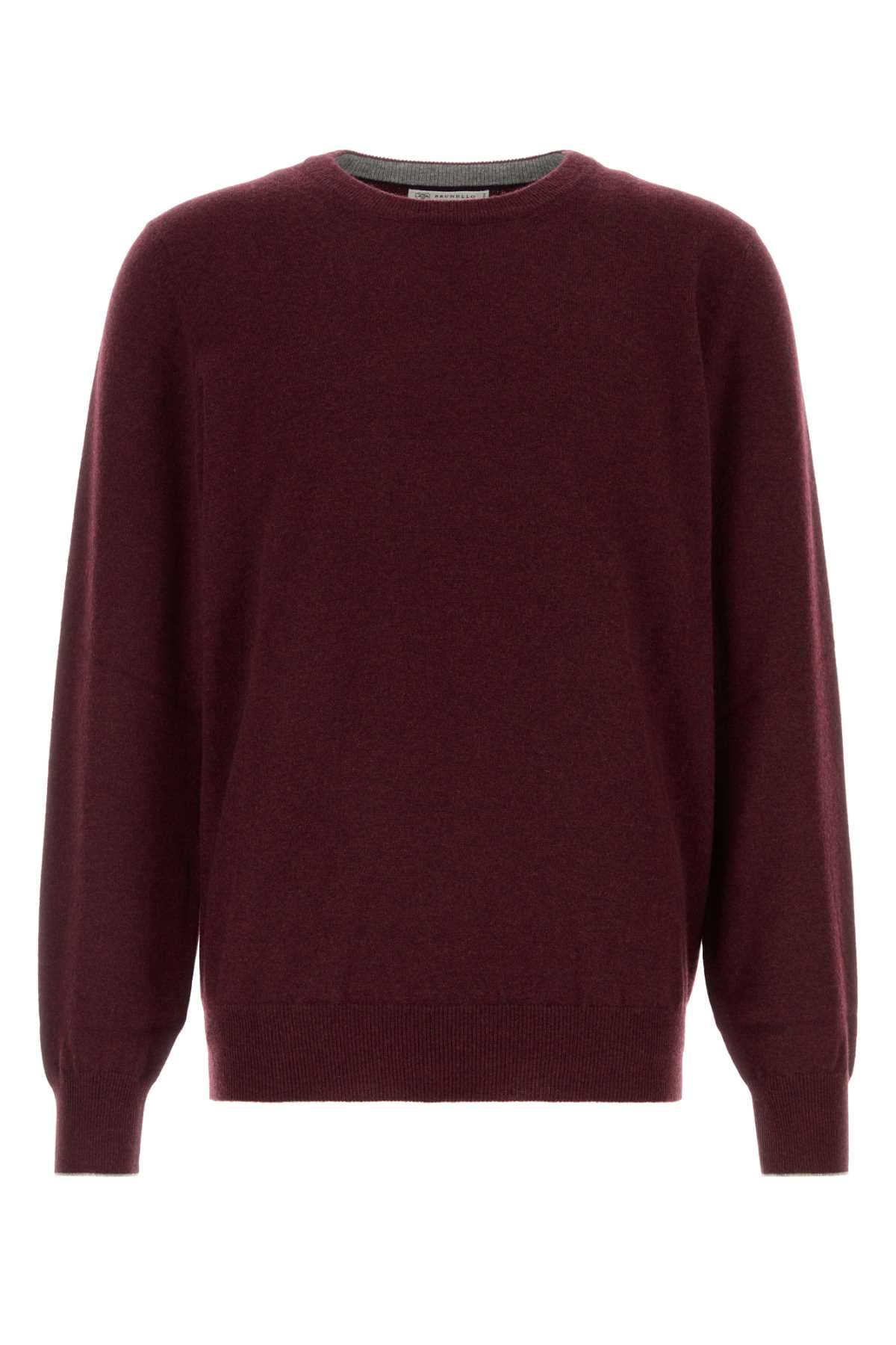 Melange burgundy cashmere sweater