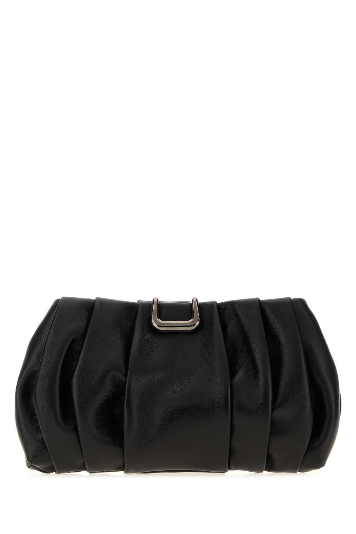 Black leather clutch