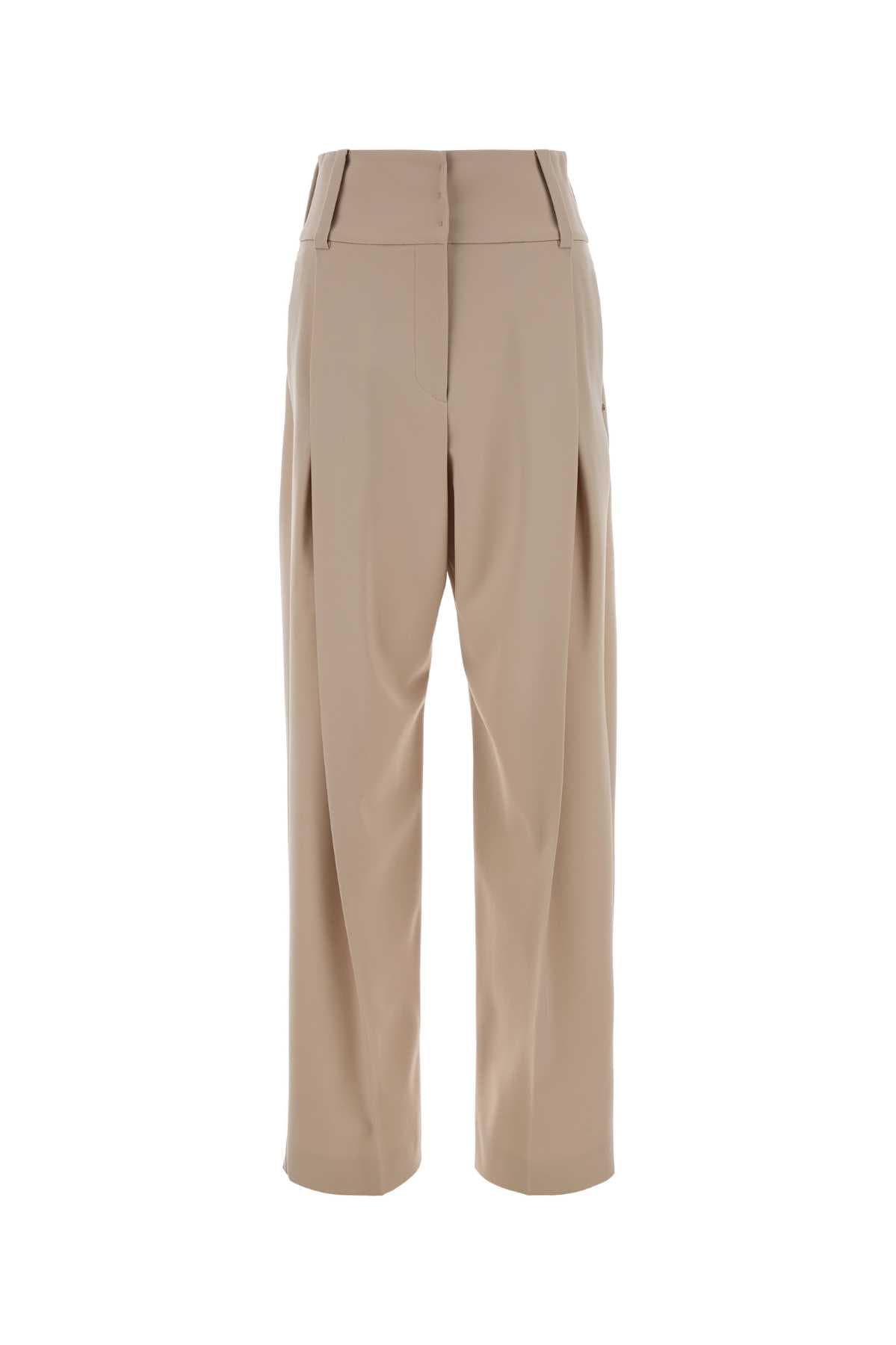 Sand stretch wool wide-leg Girino pant