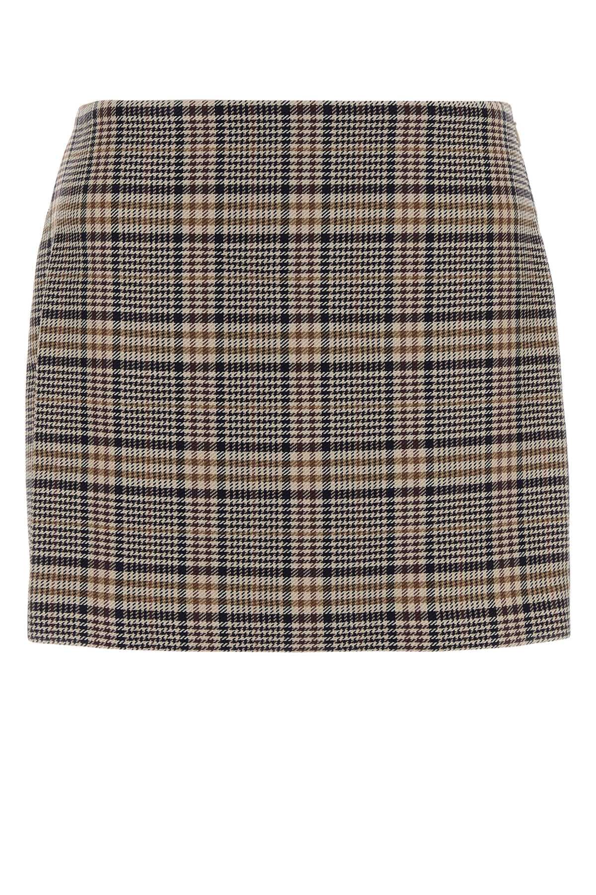 Embroidered viscose blend Tierra mini skirt