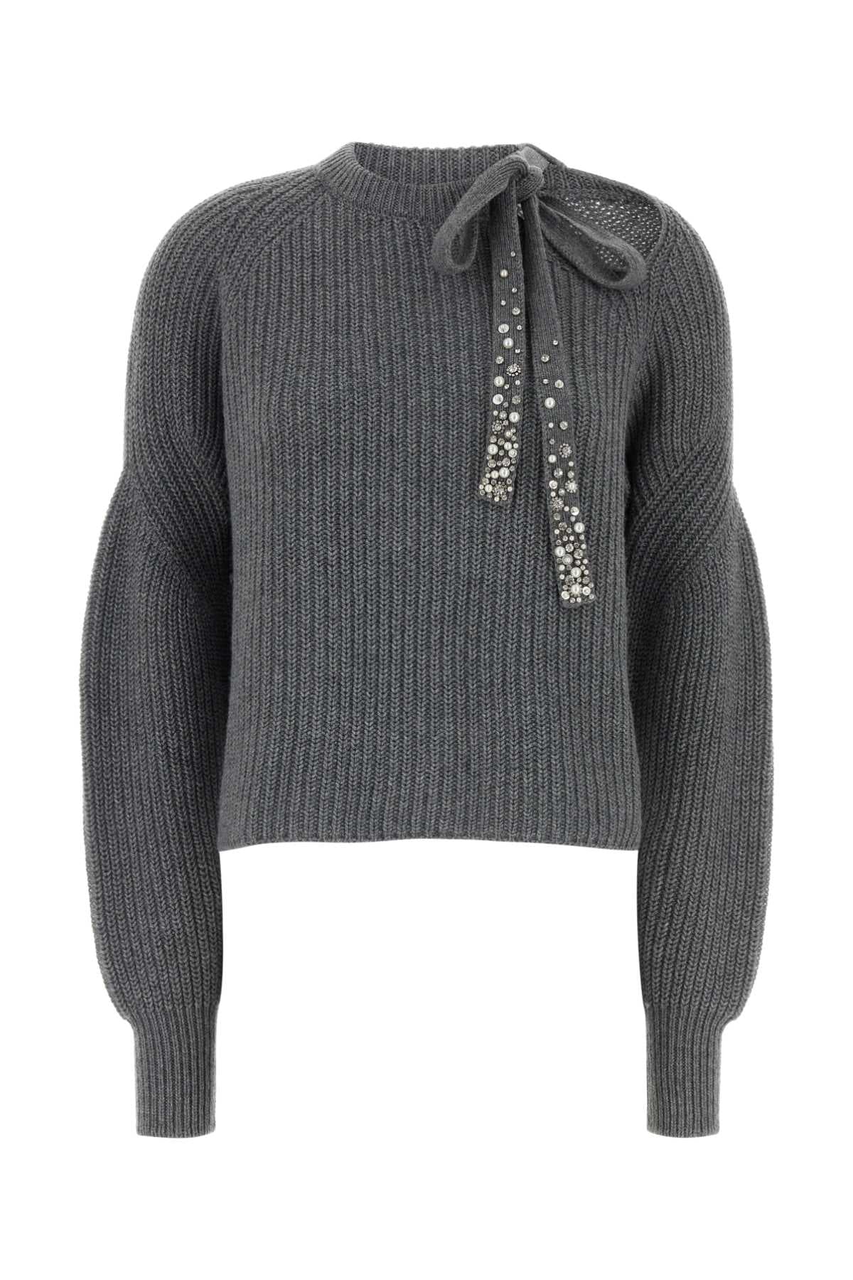 Grey nylon blend sweater