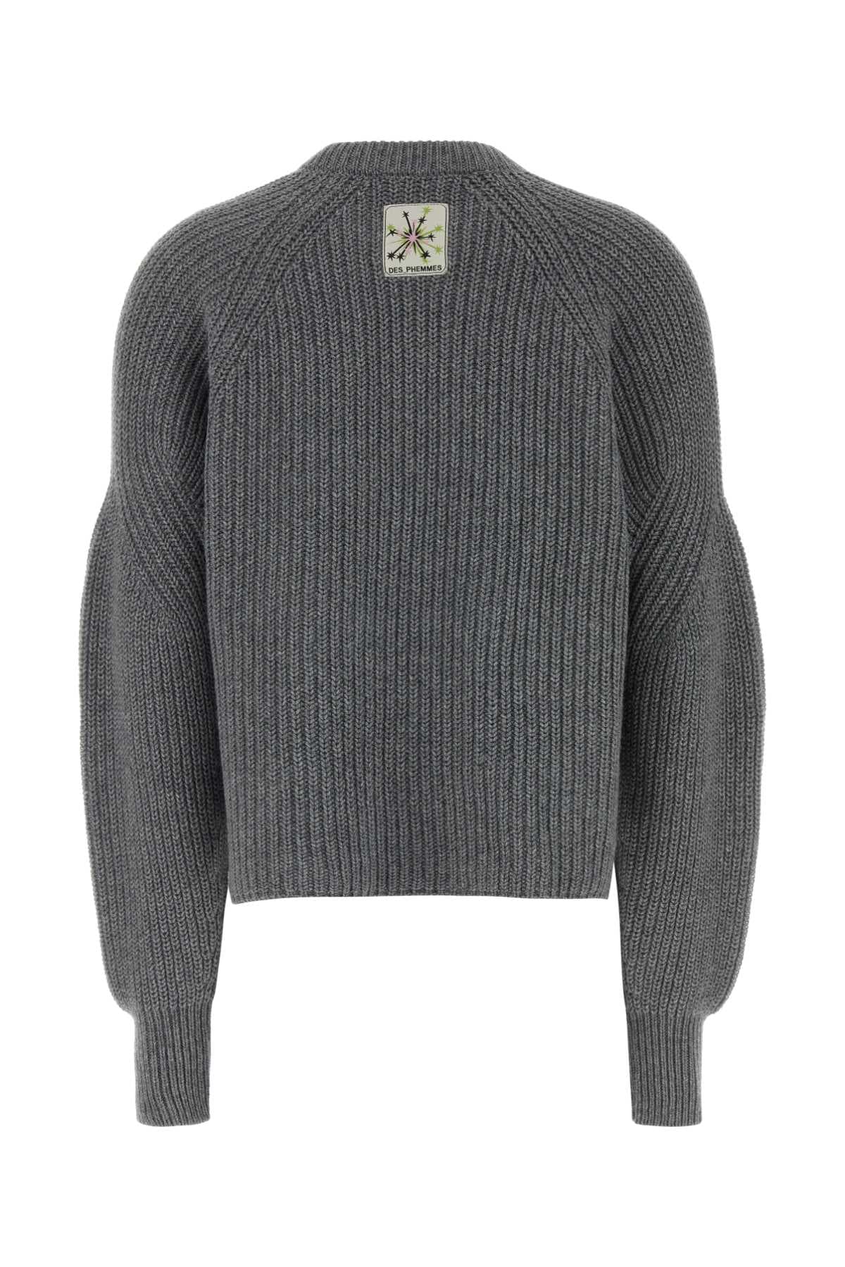 Grey nylon blend sweater - мініатюра 2