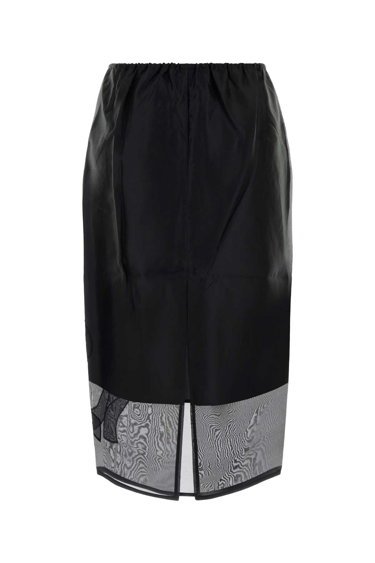 Black silk blend skirt - мініатюра 2