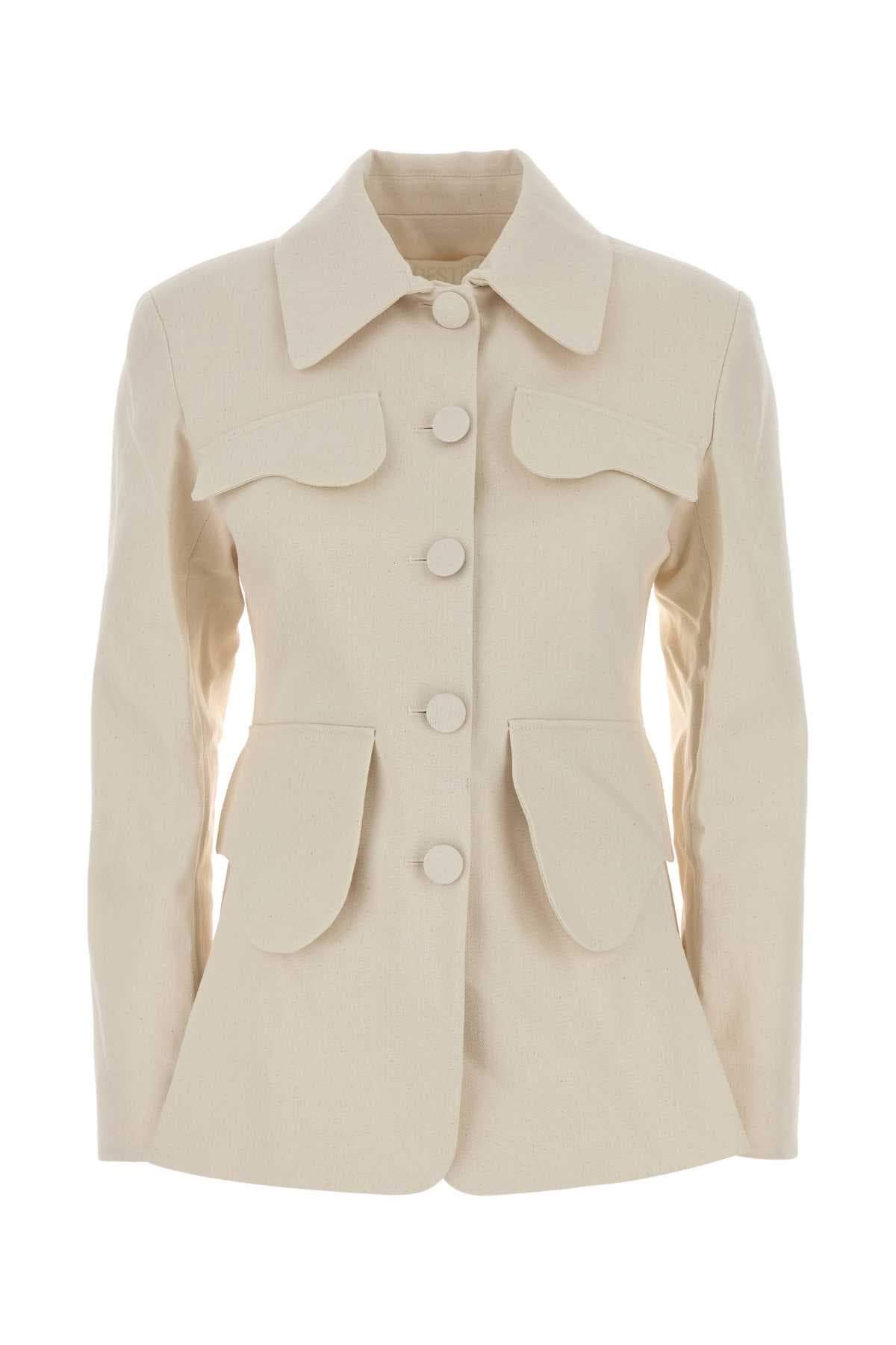 Ivory stretch denim Tamara jacket